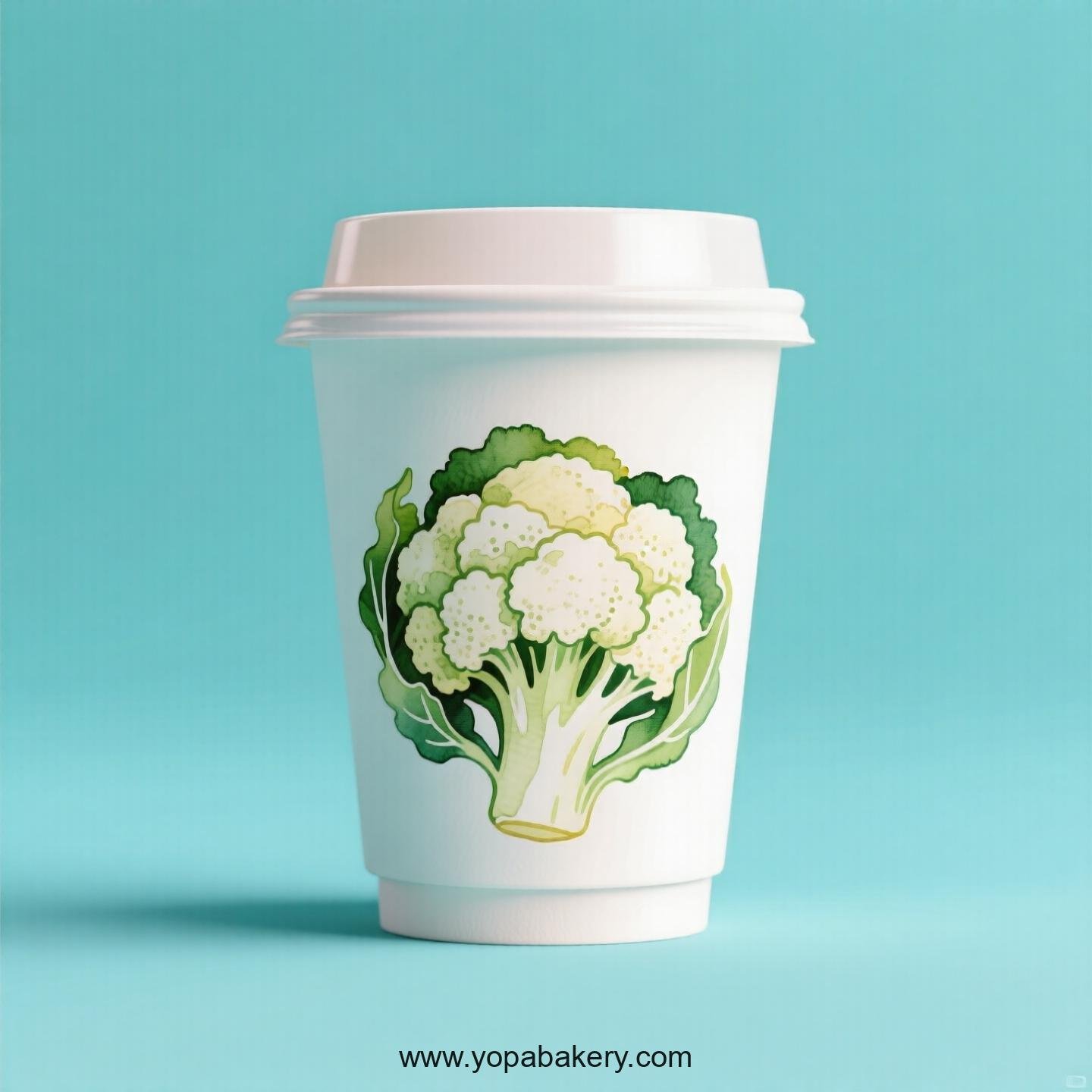 Cauliflower Design Paper Coffee Cups Factory: 4-24 oz Custom Logo