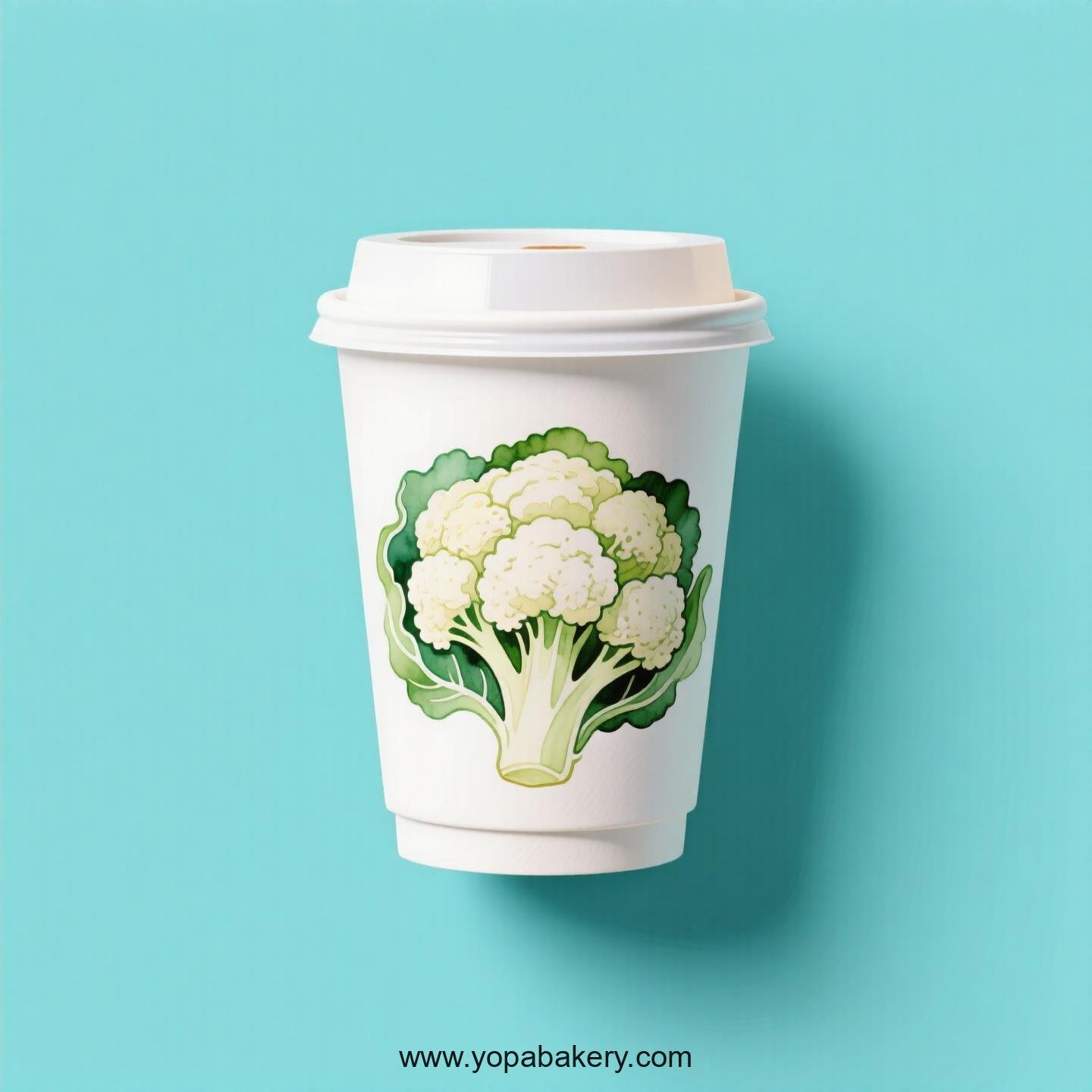 Cauliflower Design Paper Coffee Cups Factory: 4-24 oz Custom Logo