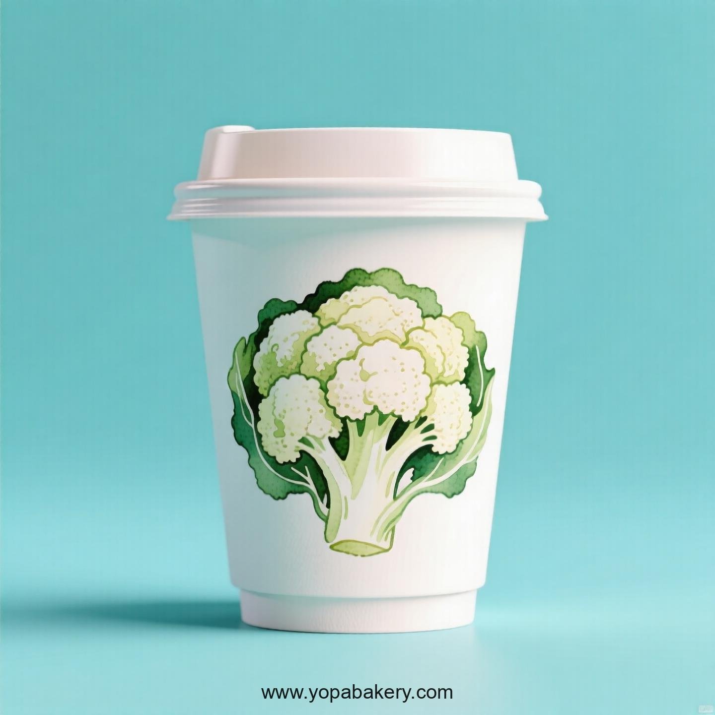 Cauliflower Design Paper Coffee Cups Factory: 4-24 oz Custom Logo