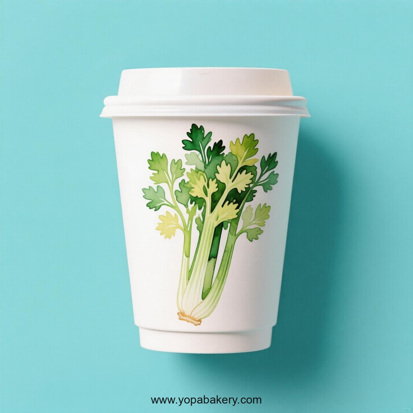 Celery Design Paper Coffee Cups Factory: 4-24 oz Custom Logo