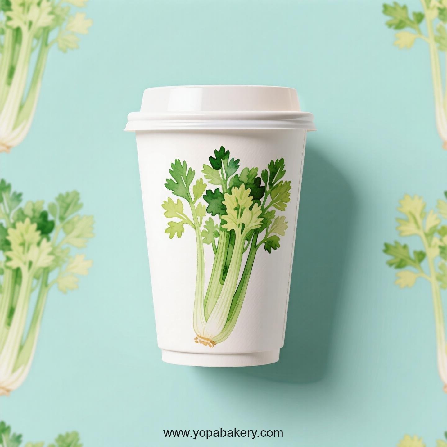 Celery Design Paper Coffee Cups Factory: 4-24 oz Custom Logo