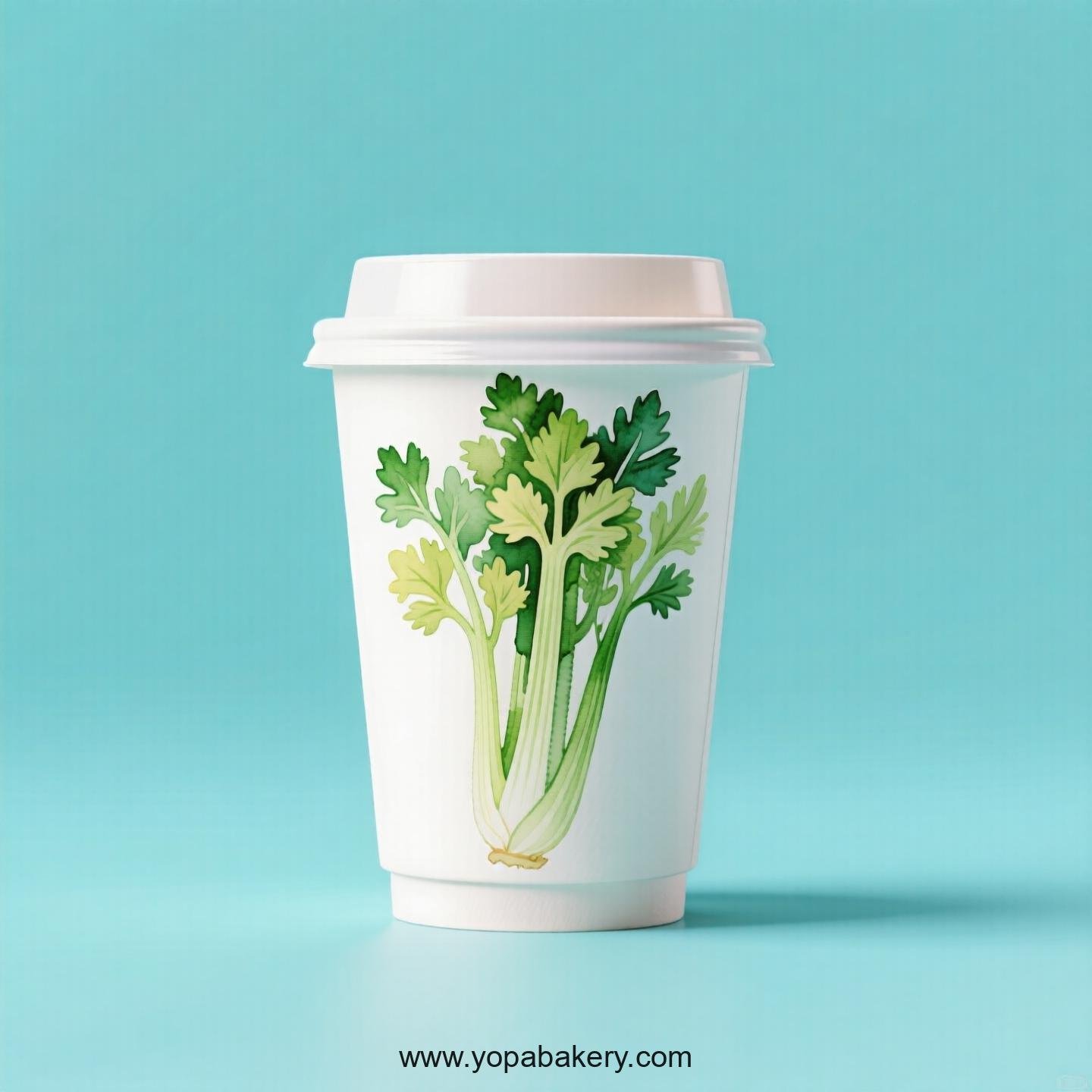 Celery Design Paper Coffee Cups Factory: 4-24 oz Custom Logo