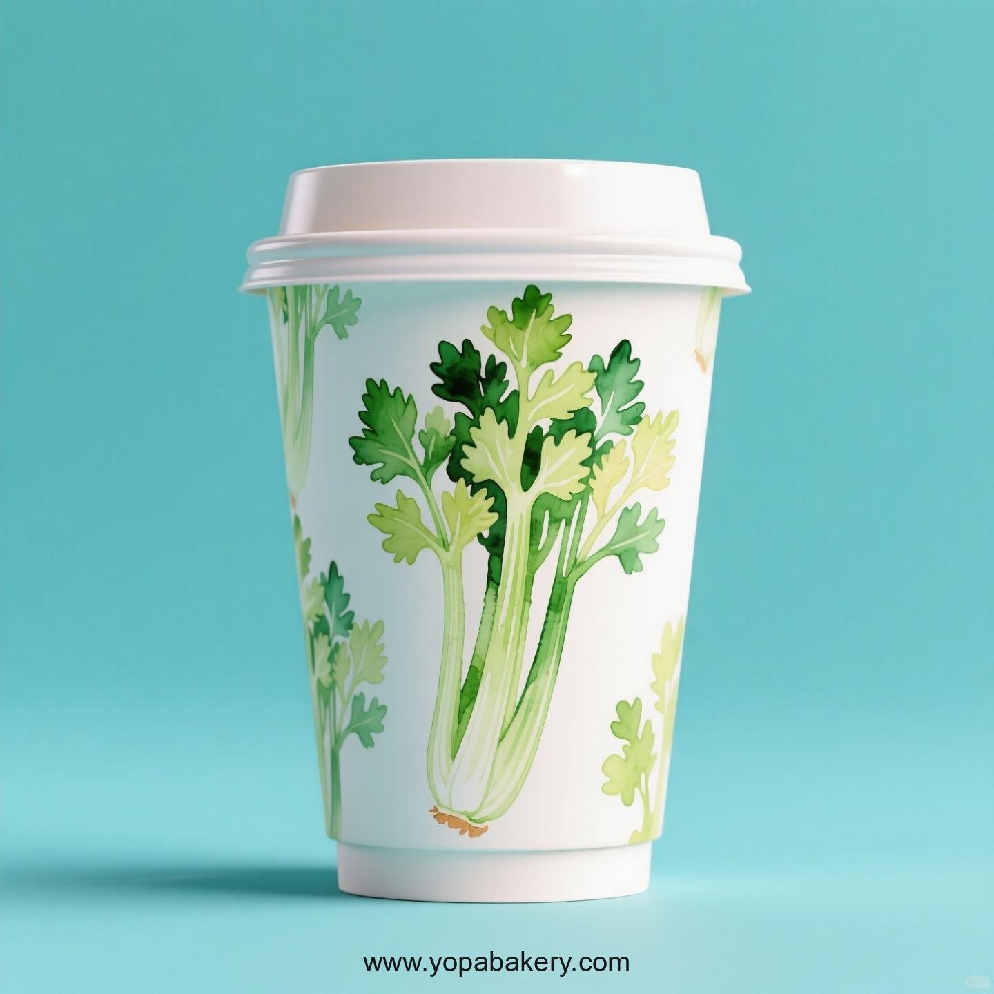 Celery Design Paper Coffee Cups Factory: 4-24 oz Custom Logo