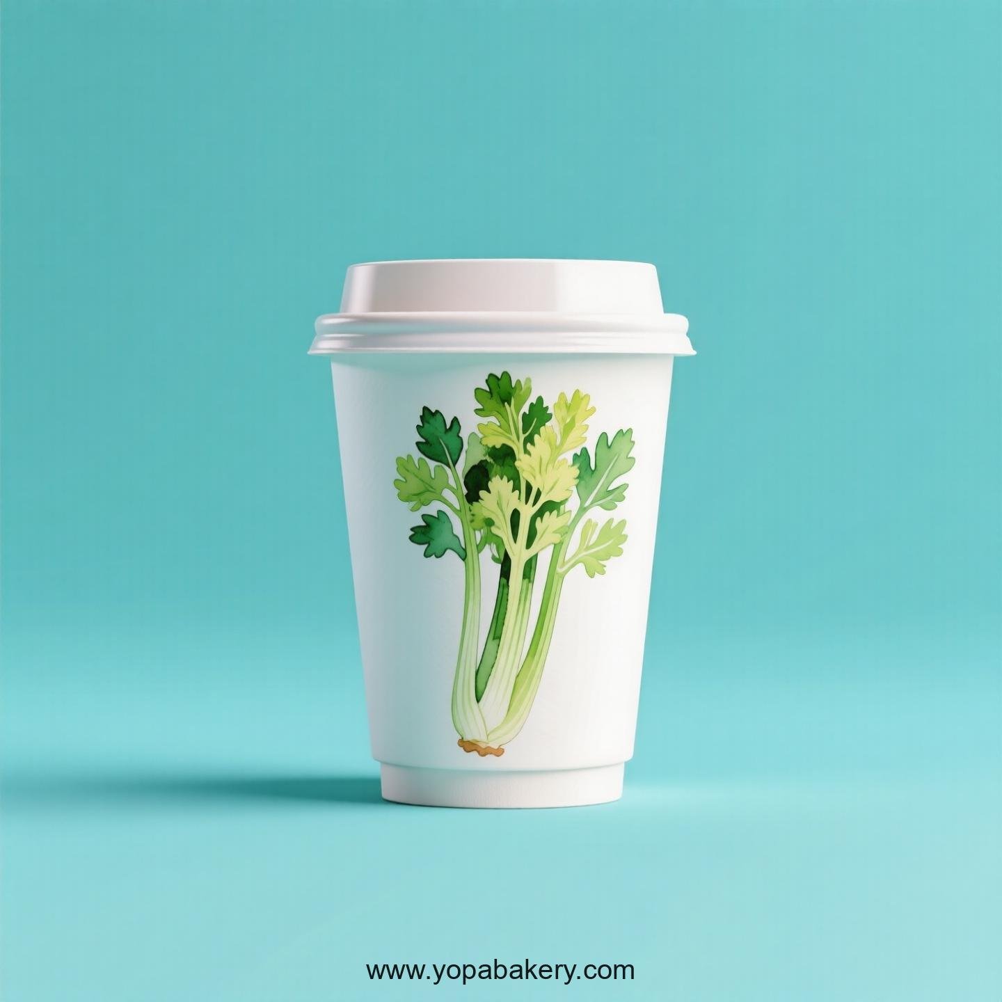 Celery Design Paper Coffee Cups Factory: 4-24 oz Custom Logo