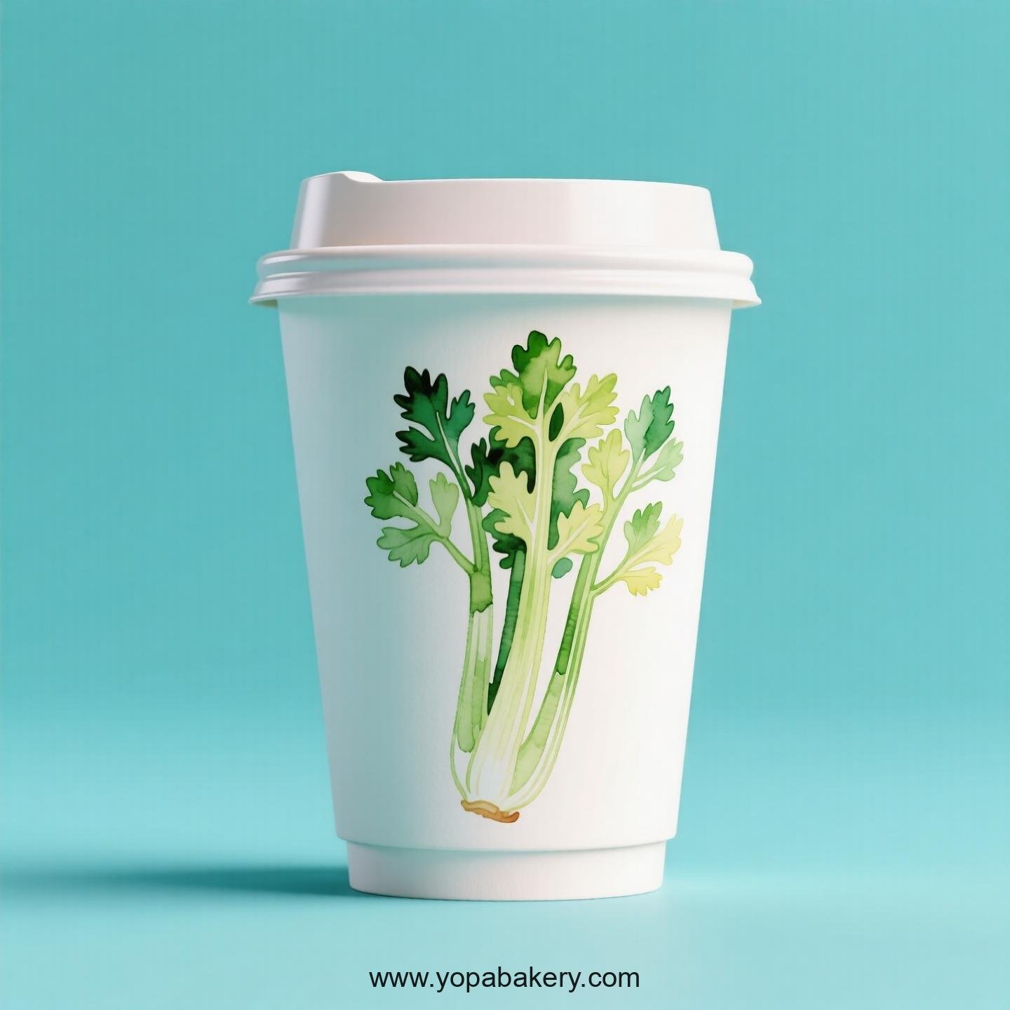 Celery Design Paper Coffee Cups Factory: 4-24 oz Custom Logo