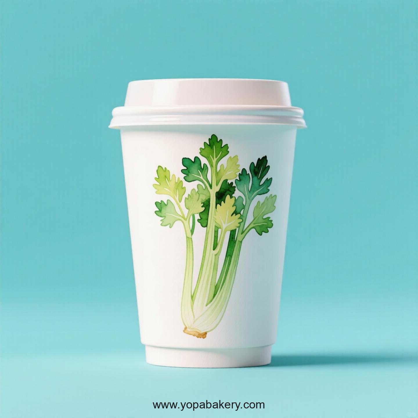 Celery Design Paper Coffee Cups Factory: 4-24 oz Custom Logo