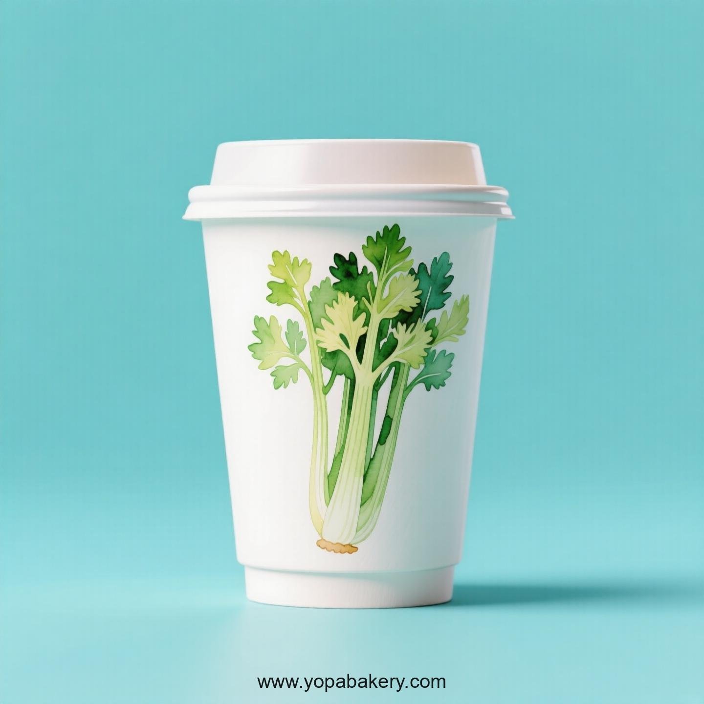 Celery Design Paper Coffee Cups Factory: 4-24 oz Custom Logo