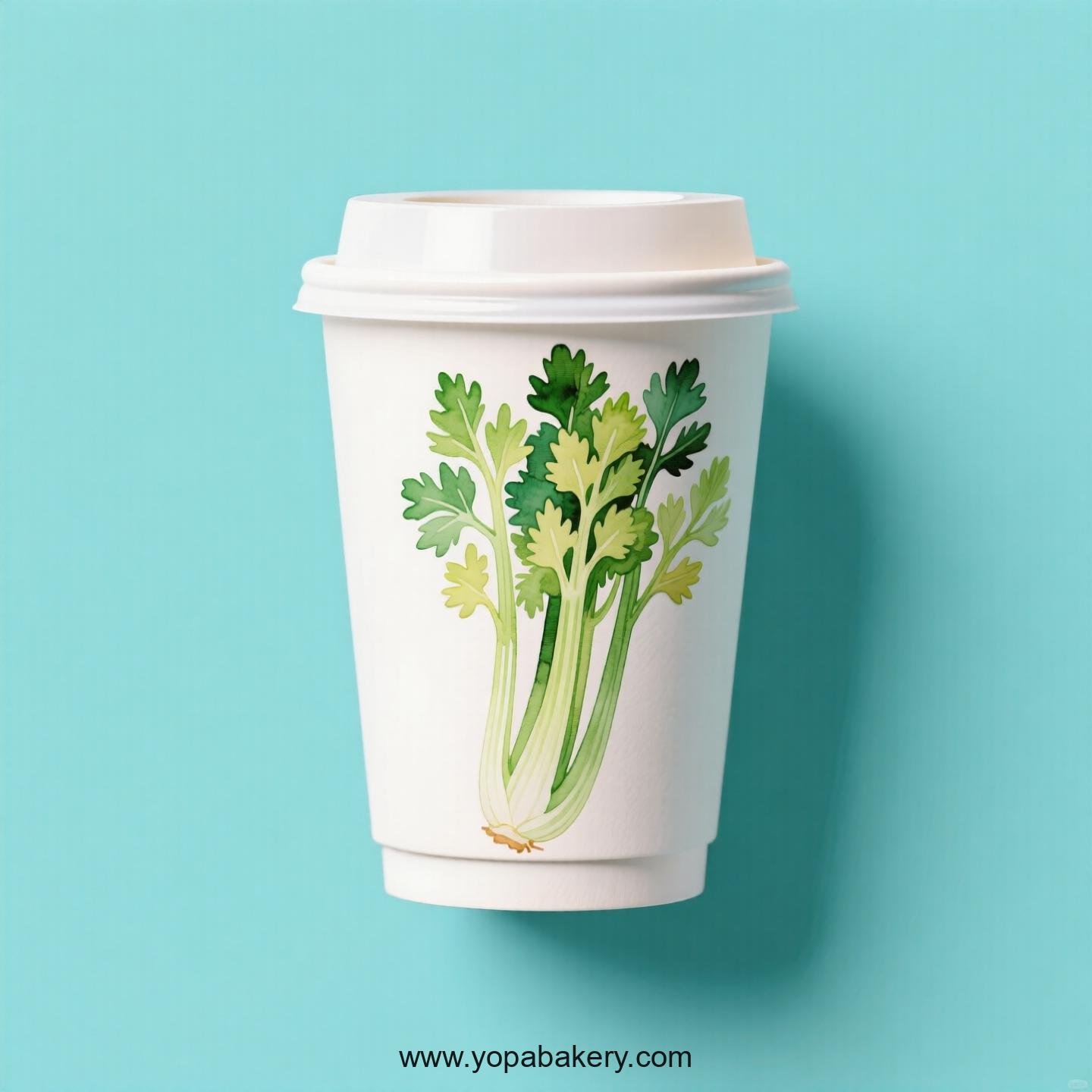 Celery Design Paper Coffee Cups Factory: 4-24 oz Custom Logo