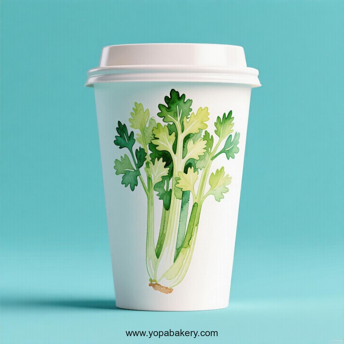 Celery Design Paper Coffee Cups Factory: 4-24 oz Custom Logo
