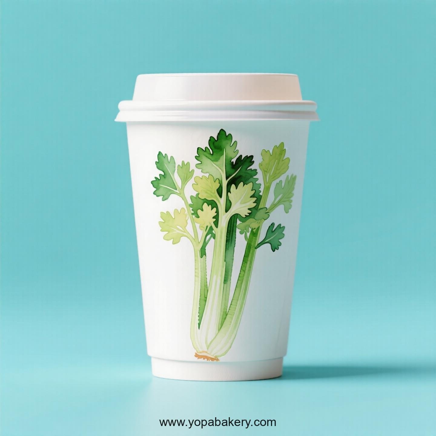Celery Design Paper Coffee Cups Factory: 4-24 oz Custom Logo