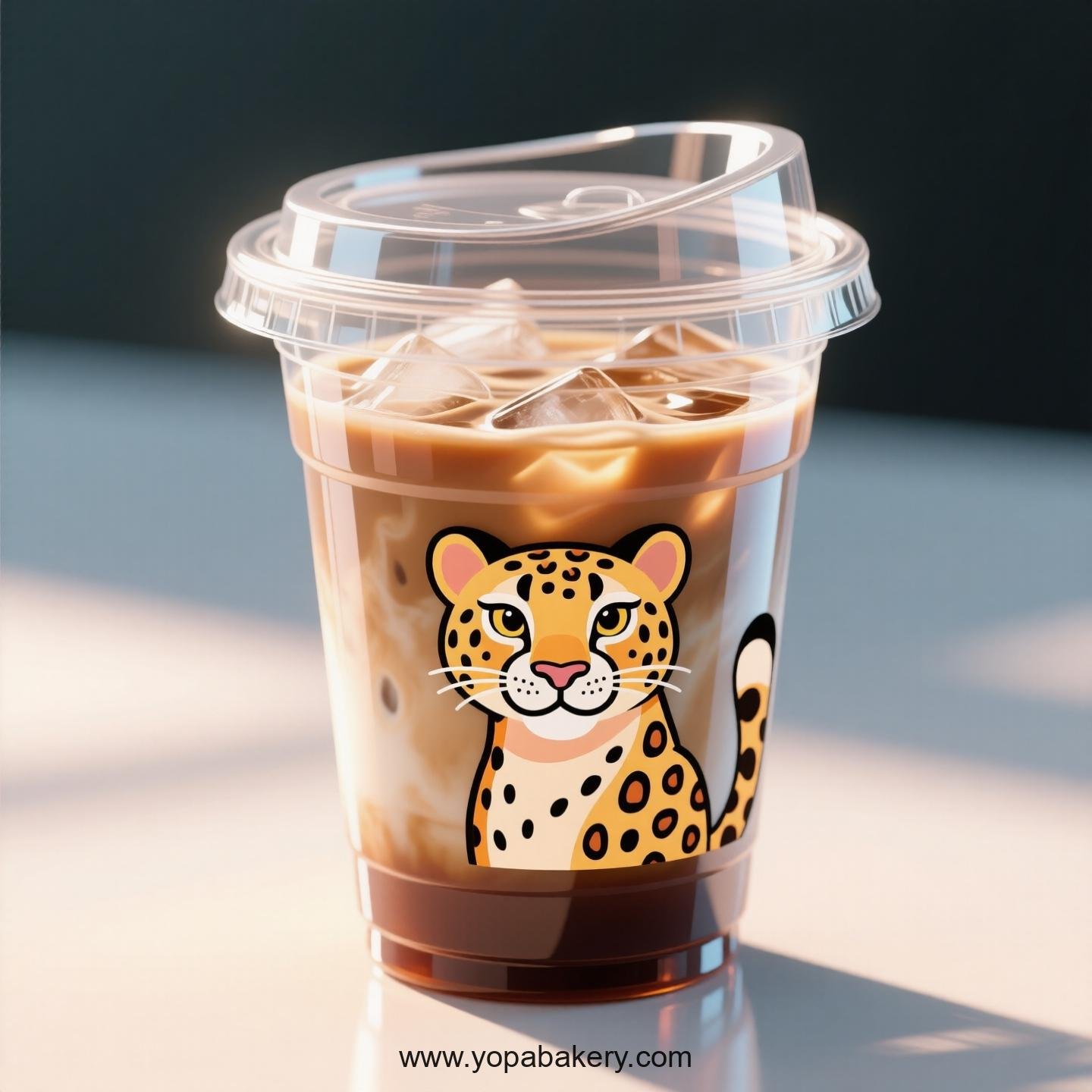 Cheetah Themed Clear Plastic Cups - Disposable PP & PET Coffee Cups with Lids Cheetah Themed Clear Plastic Cups - Disposable PP & PET Coffee Cups with Lids