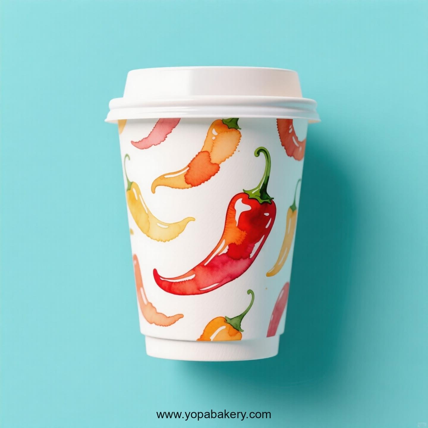 Chili Pepper Design Paper Coffee Cups Factory: 4-24 oz Custom Logo