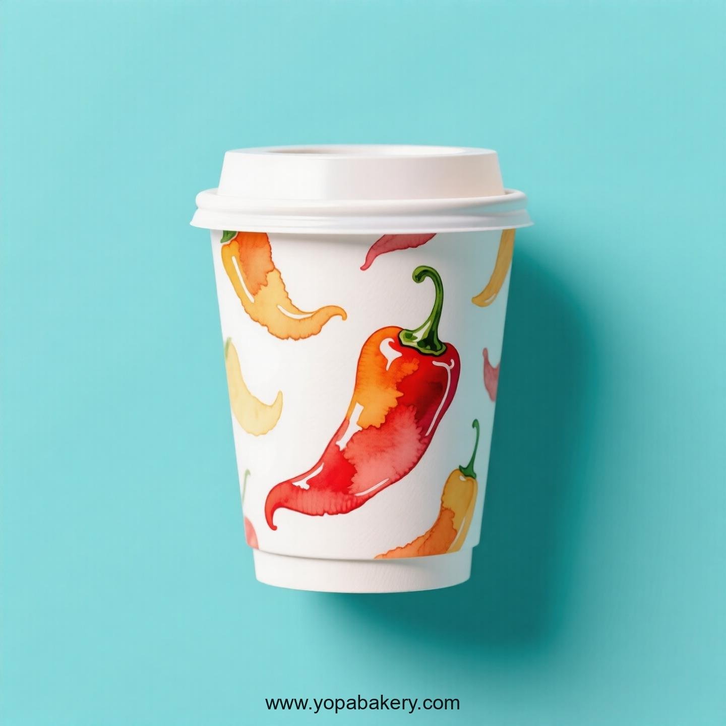 Chili Pepper Design Paper Coffee Cups Factory: 4-24 oz Custom Logo