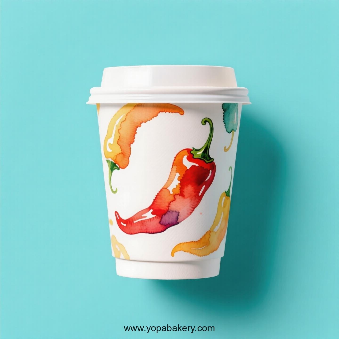 Chili Pepper Design Paper Coffee Cups Factory: 4-24 oz Custom Logo