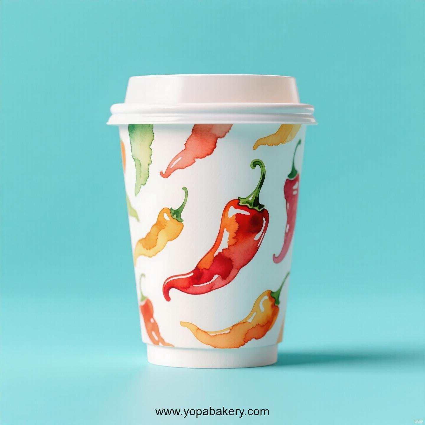 Chili Pepper Design Paper Coffee Cups Factory: 4-24 oz Custom Logo