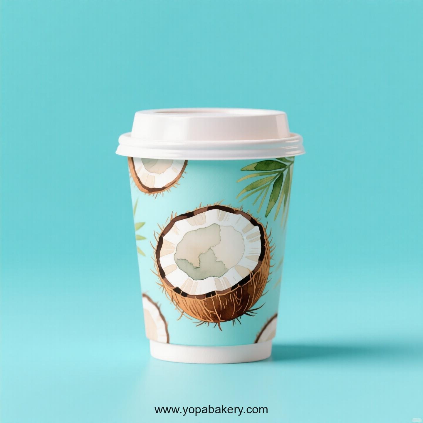 Coconut Design Paper Coffee Cups Factory: 4-24 oz Custom Logo