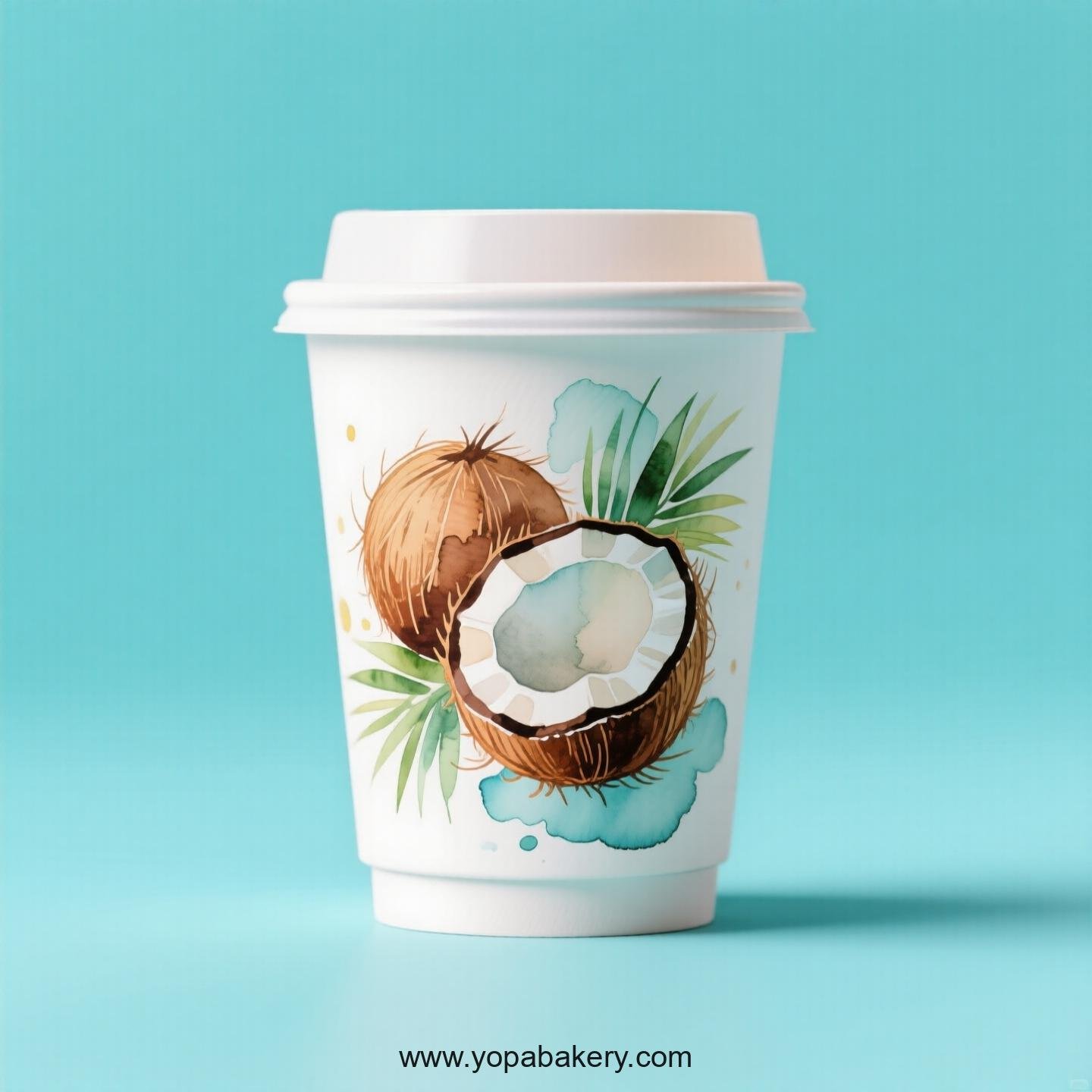 Coconut Design Paper Coffee Cups Factory: 4-24 oz Custom Logo