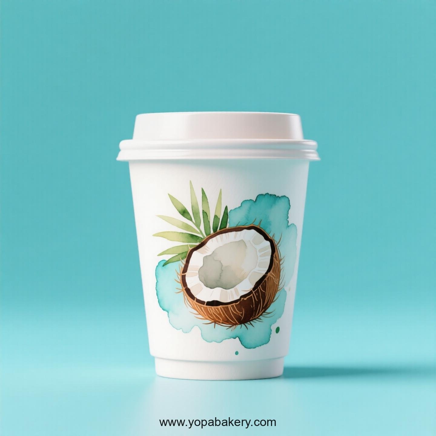 Coconut Design Paper Coffee Cups Factory: 4-24 oz Custom Logo