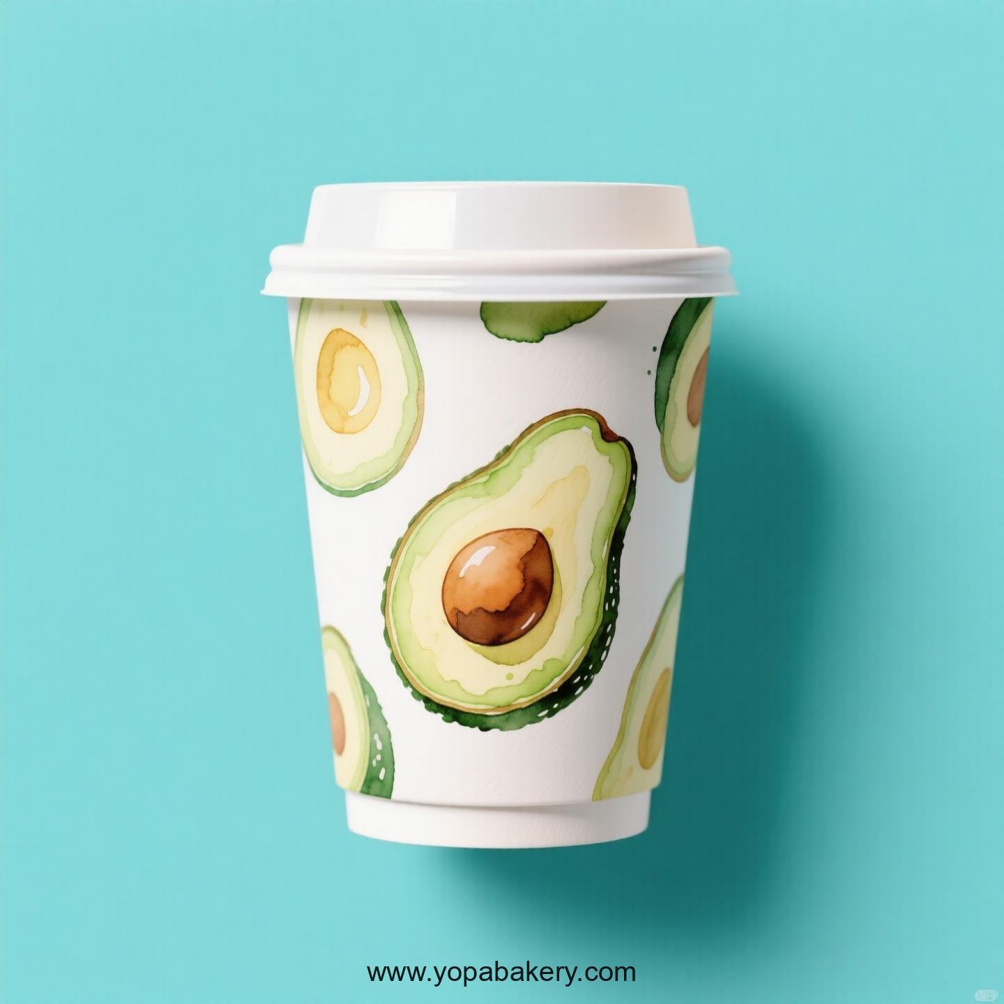 Avocado Design Paper Coffee Cups Factory: 4-24 oz Custom Logo Avocado Design Paper Coffee Cups Factory: 4-24 oz Custom Logo