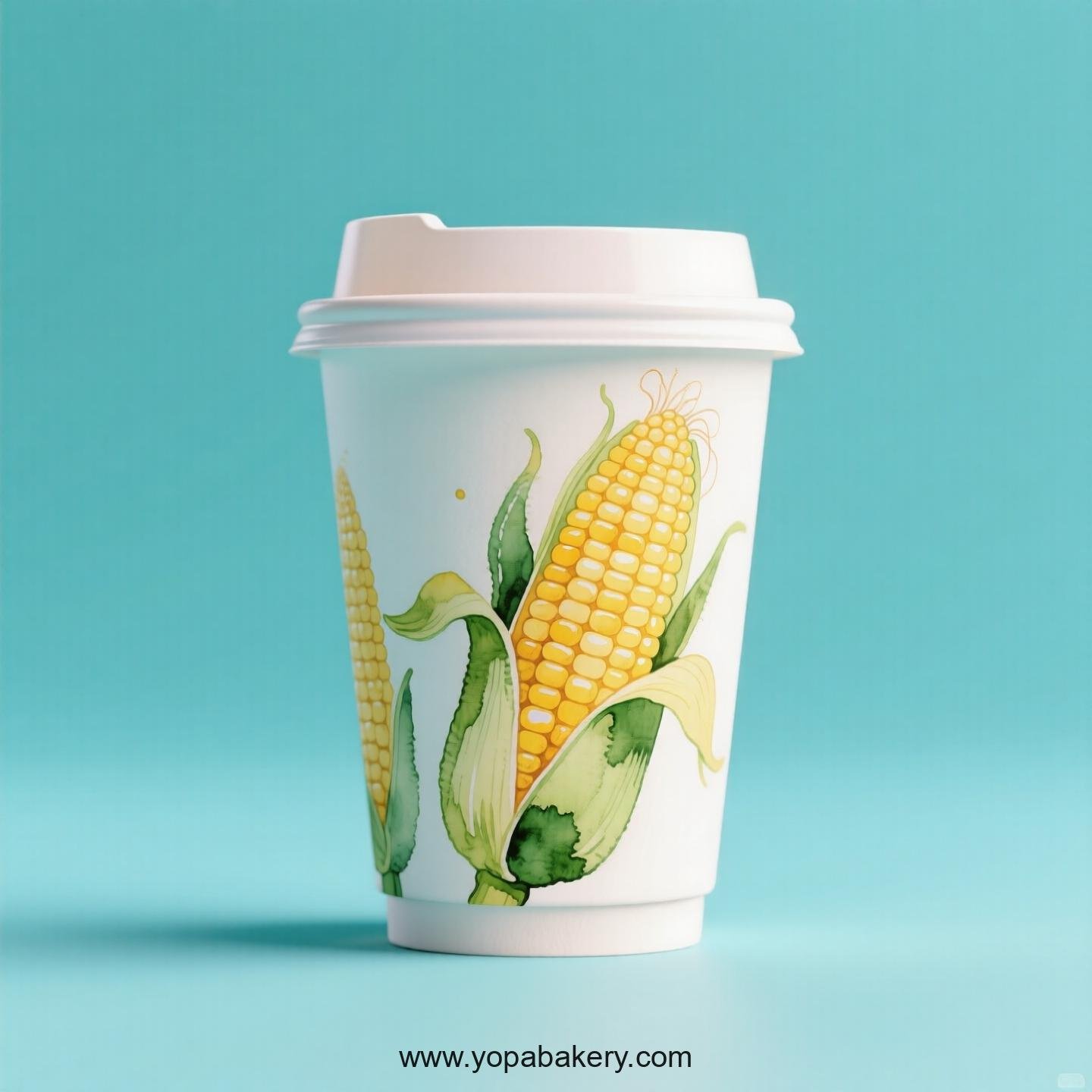 Corn Design Paper Coffee Cups Factory: 4-24 oz Custom Logo