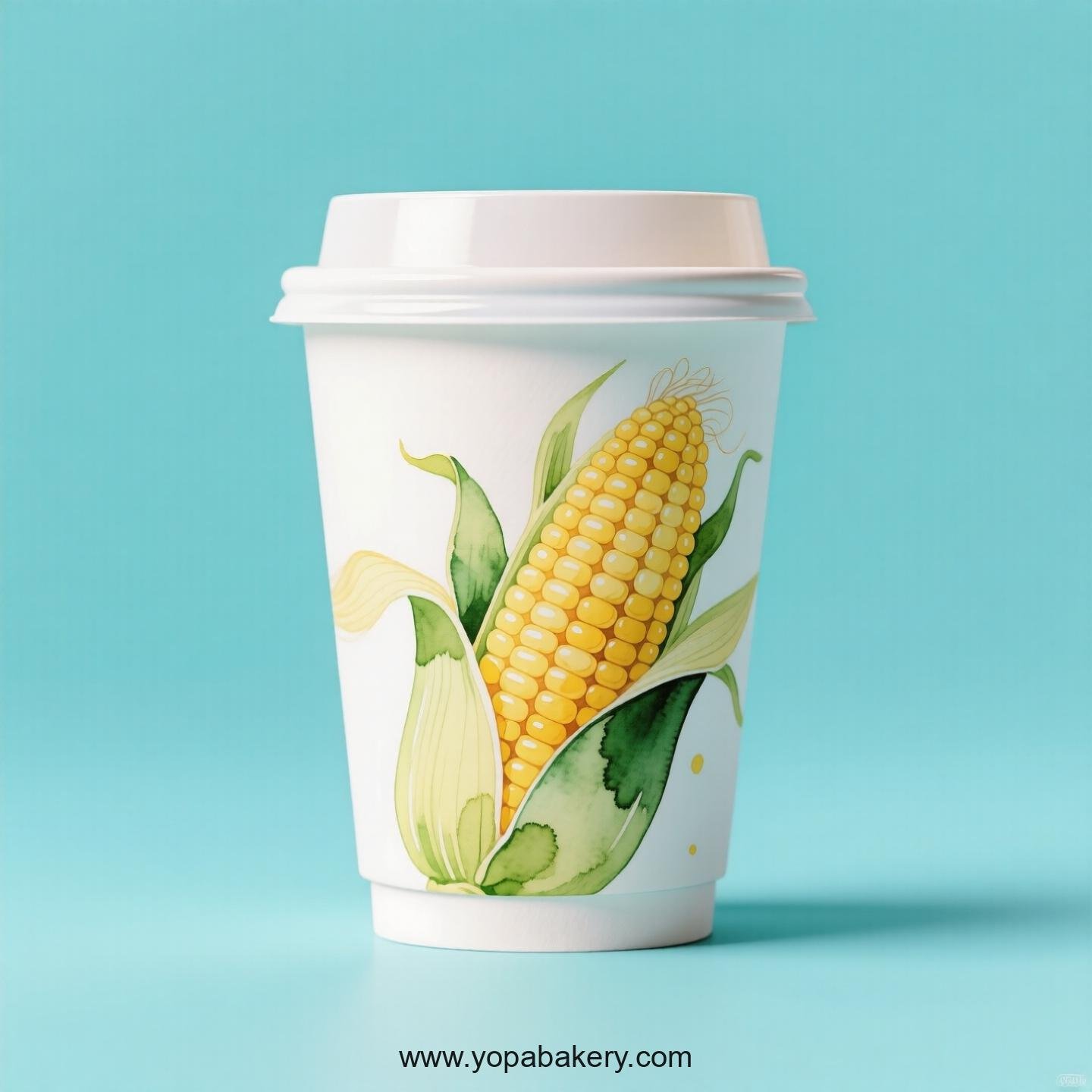 Corn Design Paper Coffee Cups Factory: 4-24 oz Custom Logo