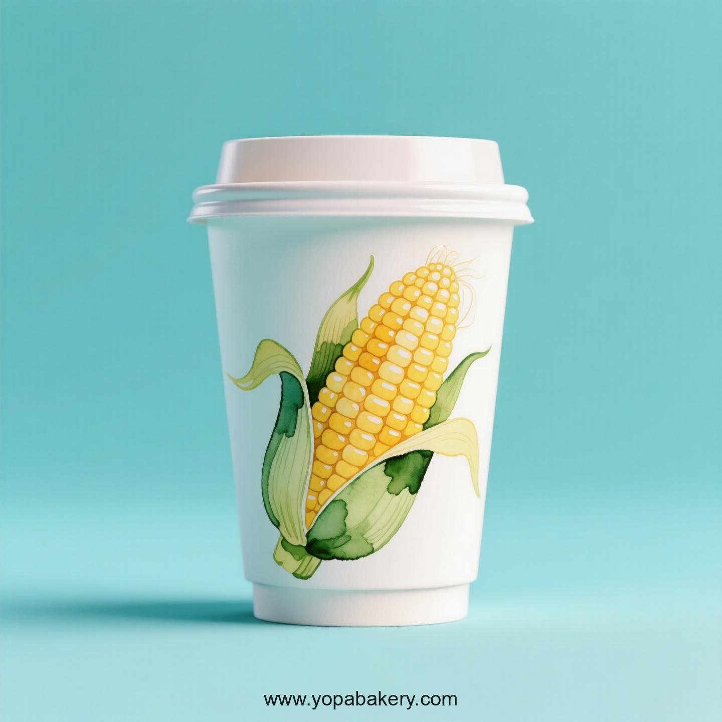 Corn Design Paper Coffee Cups Factory: 4-24 oz Custom Logo
