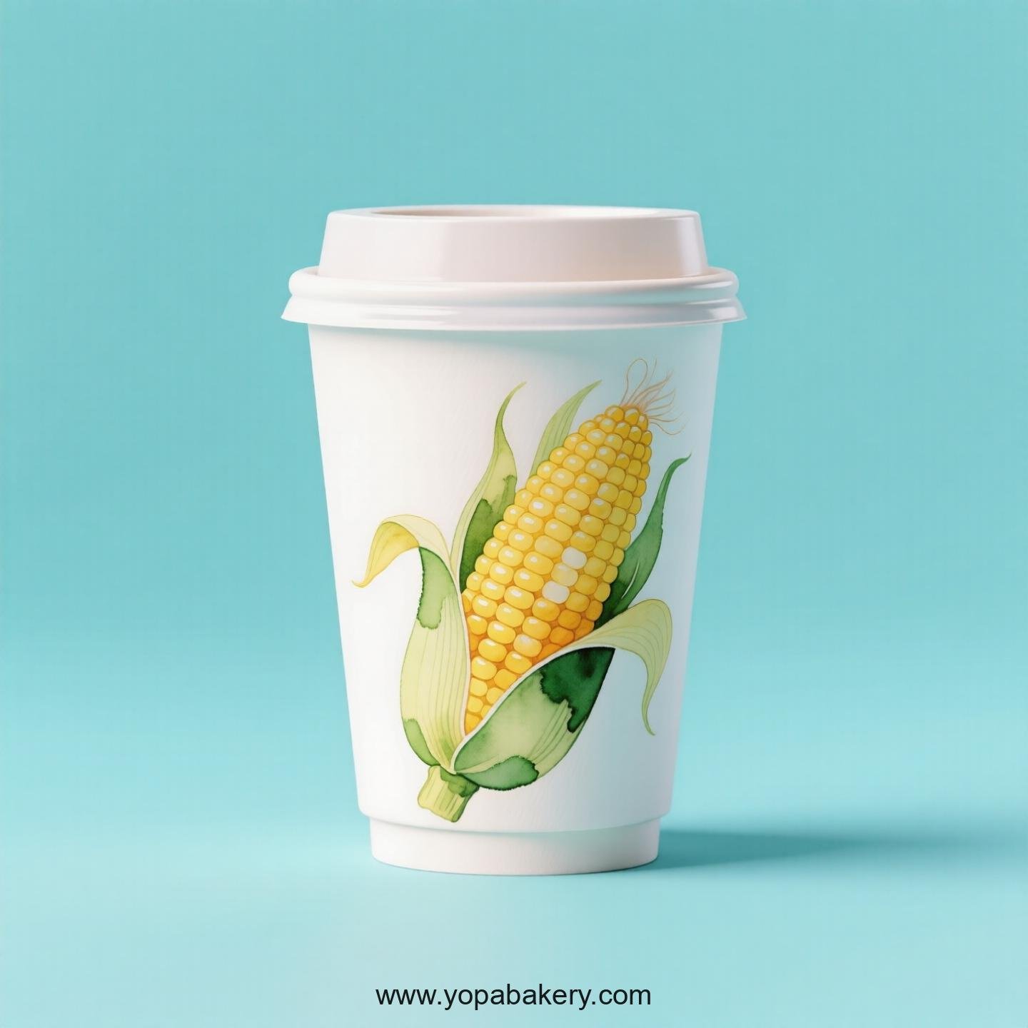 Corn Design Paper Coffee Cups Factory: 4-24 oz Custom Logo