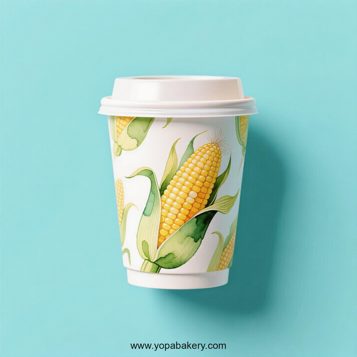 Corn Design Paper Coffee Cups Factory: 4-24 oz Custom Logo