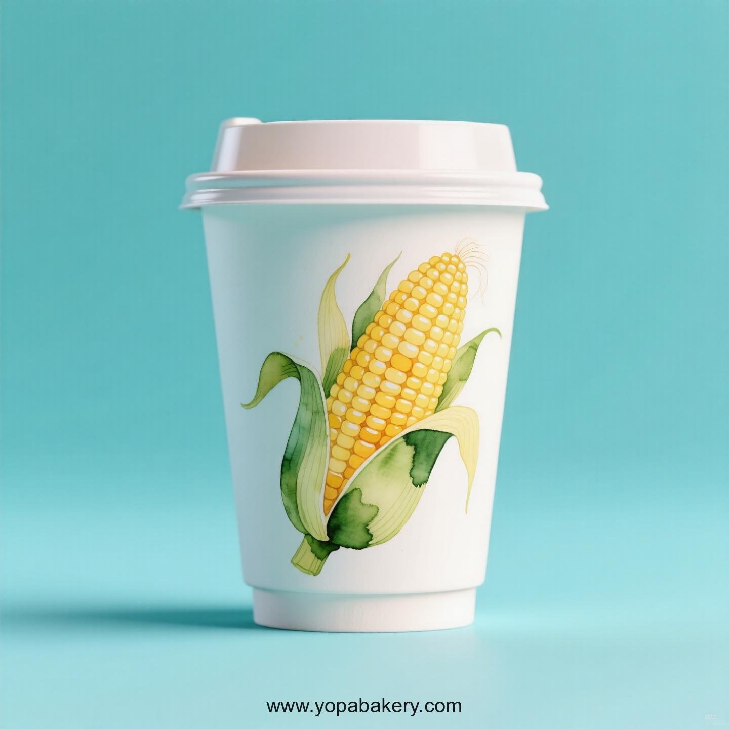 Corn Design Paper Coffee Cups Factory: 4-24 oz Custom Logo
