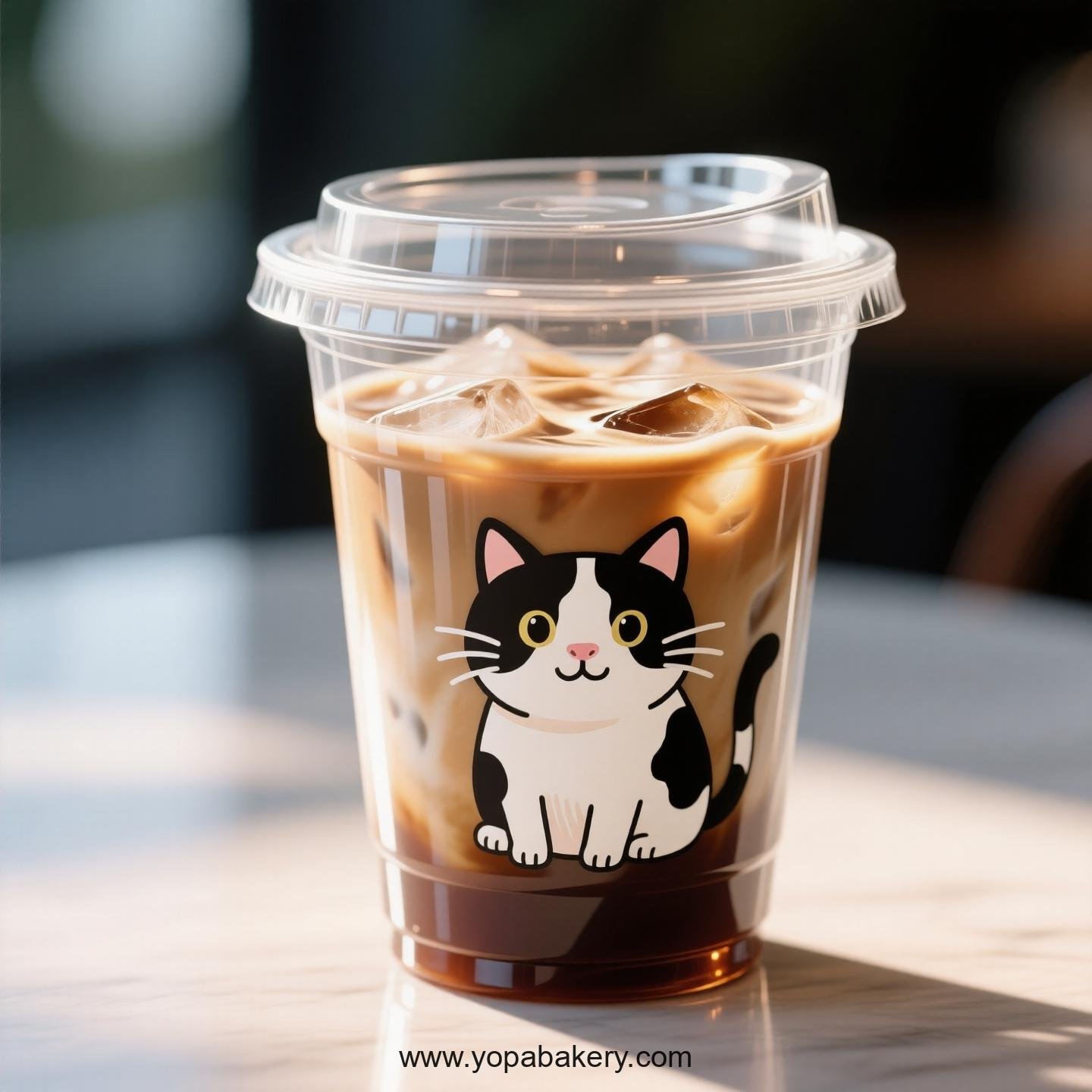 Cow cat Themed Clear Plastic Cups - Disposable PP & PET Coffee Cups with Lids Cow cat Themed Clear Plastic Cups - Disposable PP & PET Coffee Cups with Lids