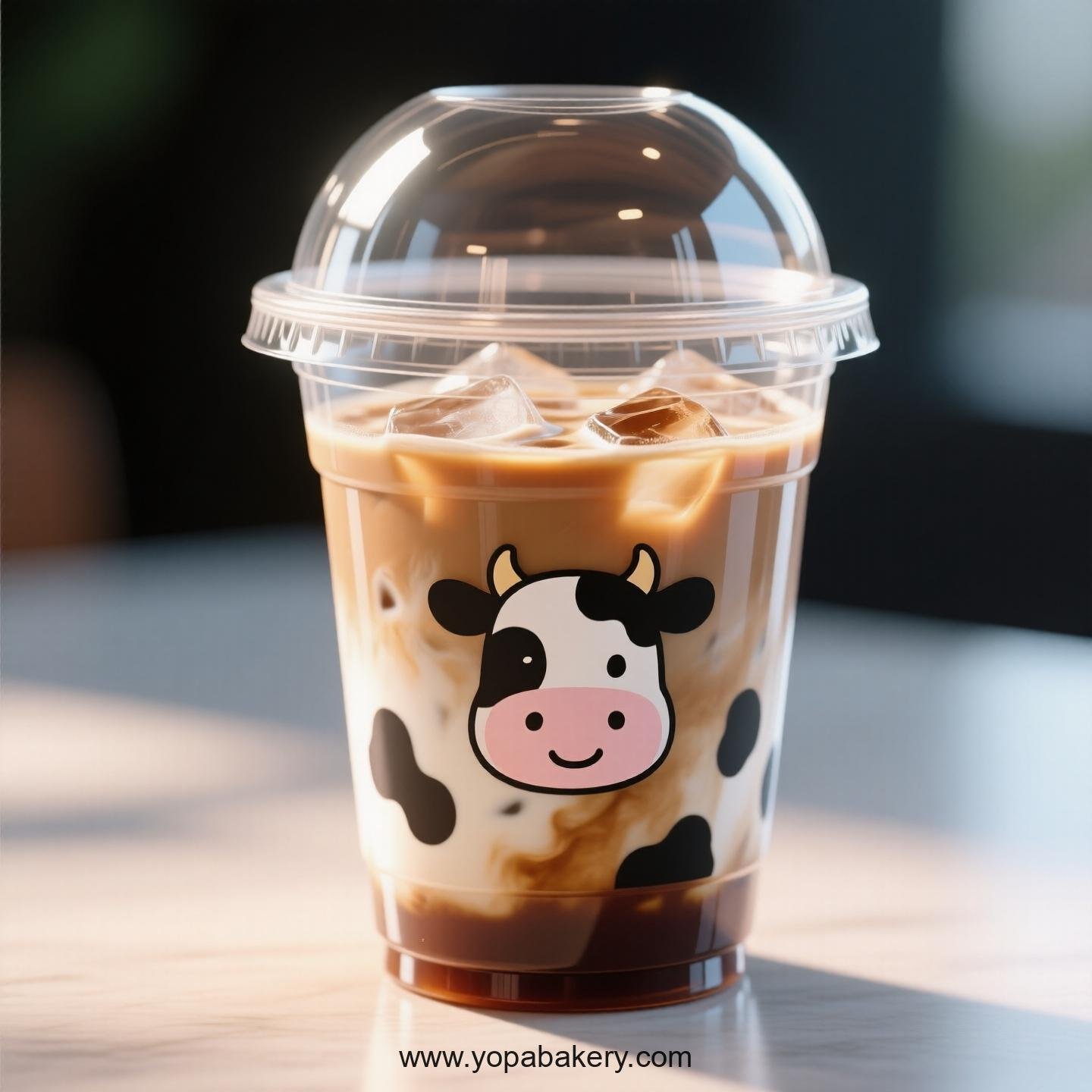 Cow Themed Clear Plastic Cups - Disposable PP & PET Coffee Cups with Lids Cow Themed Clear Plastic Cups - Disposable PP & PET Coffee Cups with Lids