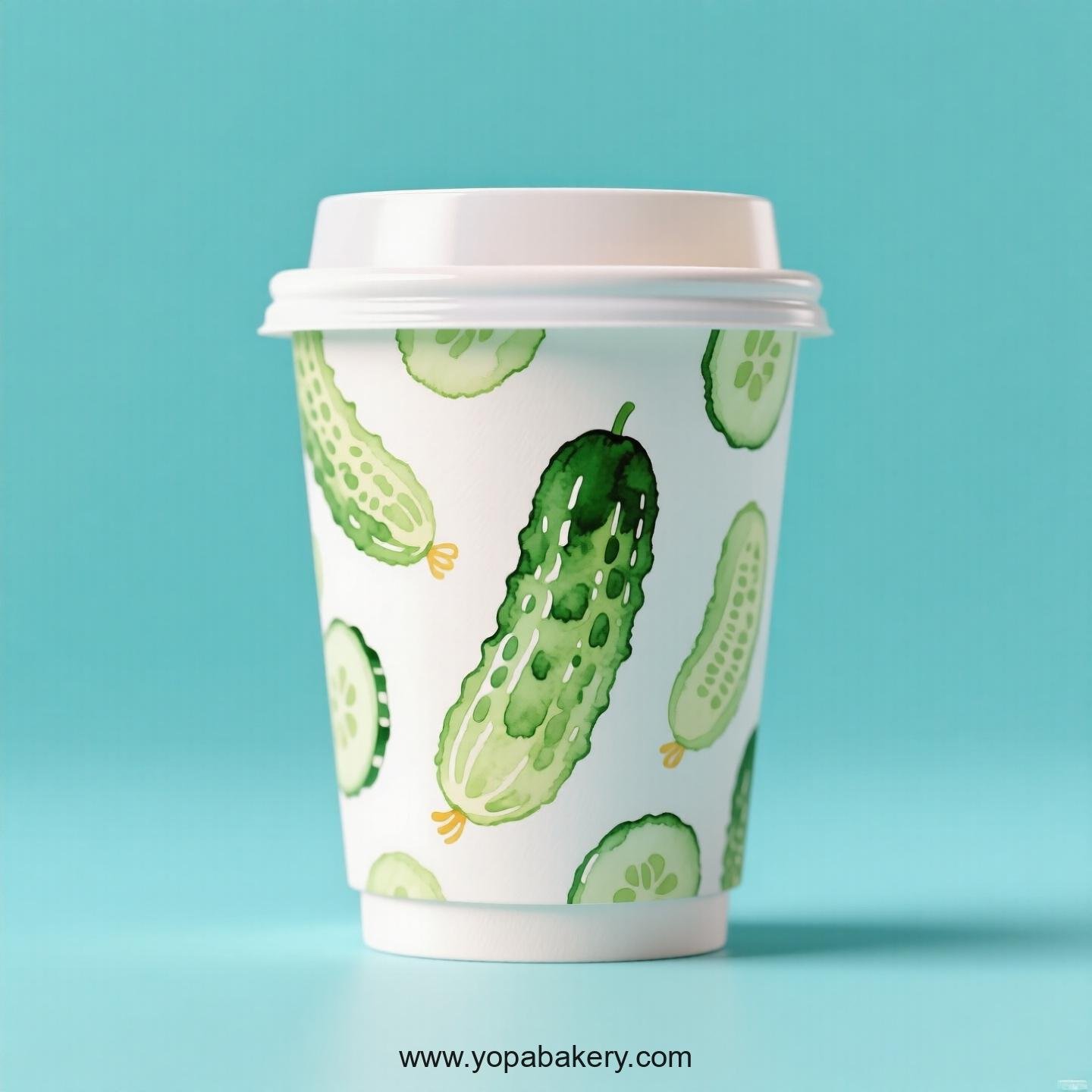 Cucumber Design Paper Coffee Cups Factory: 4-24 oz Custom Logo Cucumber Design Paper Coffee Cups Factory: 4-24 oz Custom Logo
