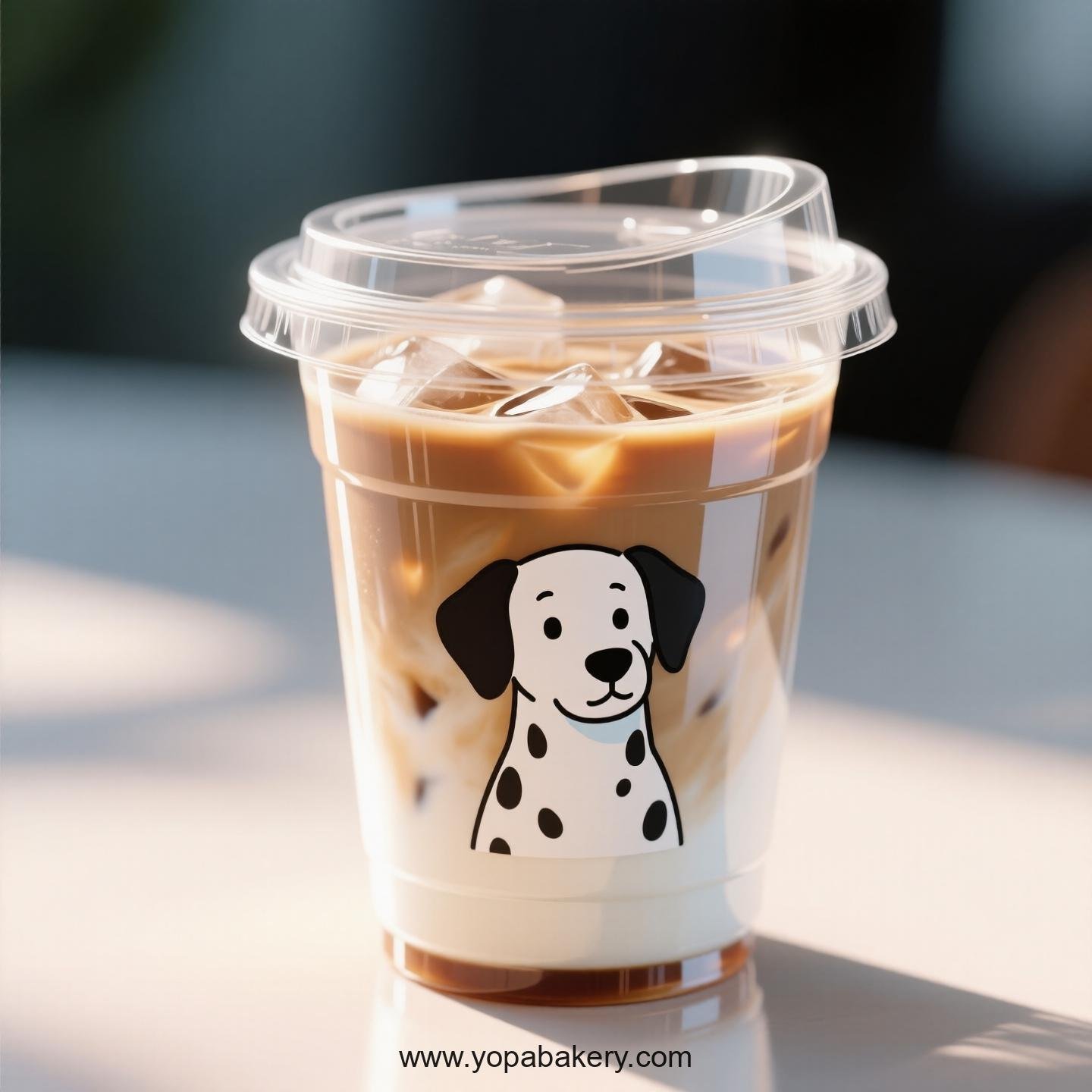 Dalmatian Dog Themed Clear Plastic Cups - Disposable PP & PET Coffee Cups with Lids