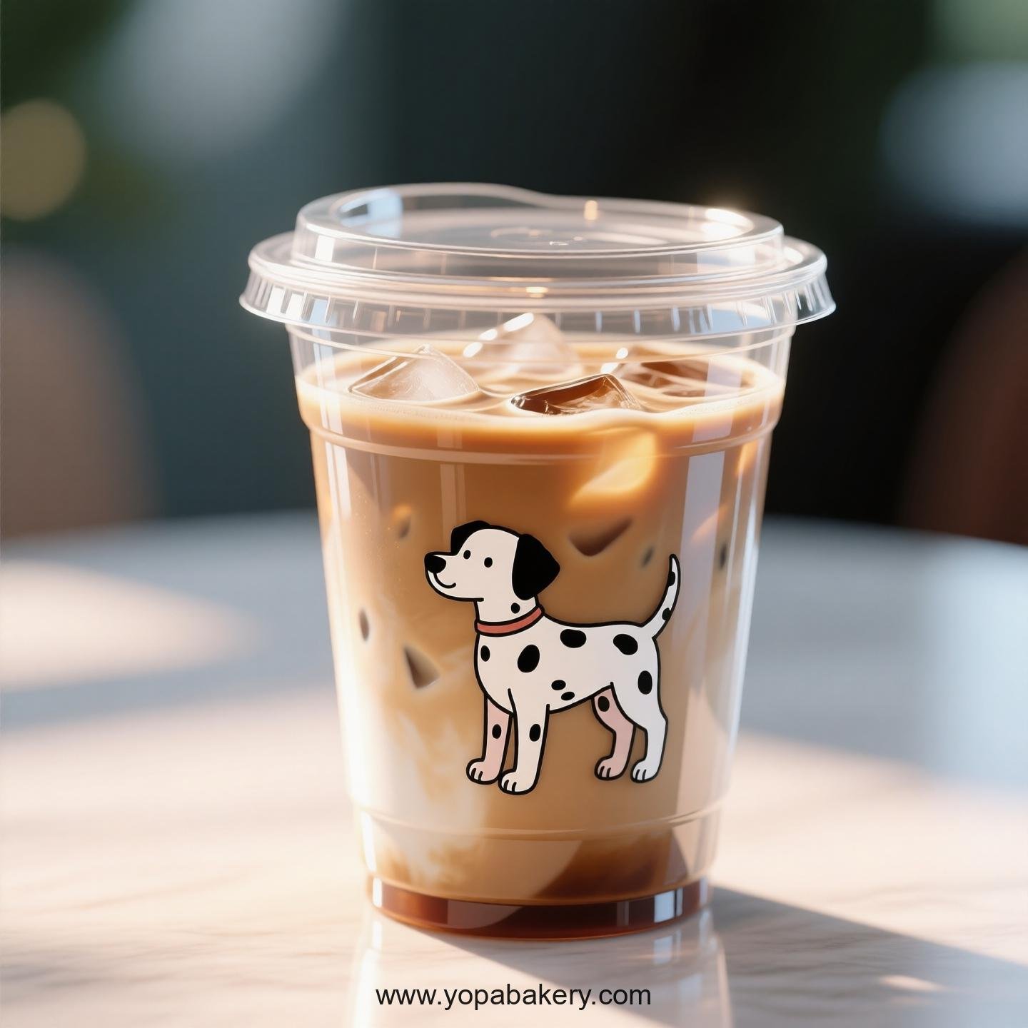 Dalmatian Dog Themed Clear Plastic Cups - Disposable PP & PET Coffee Cups with Lids