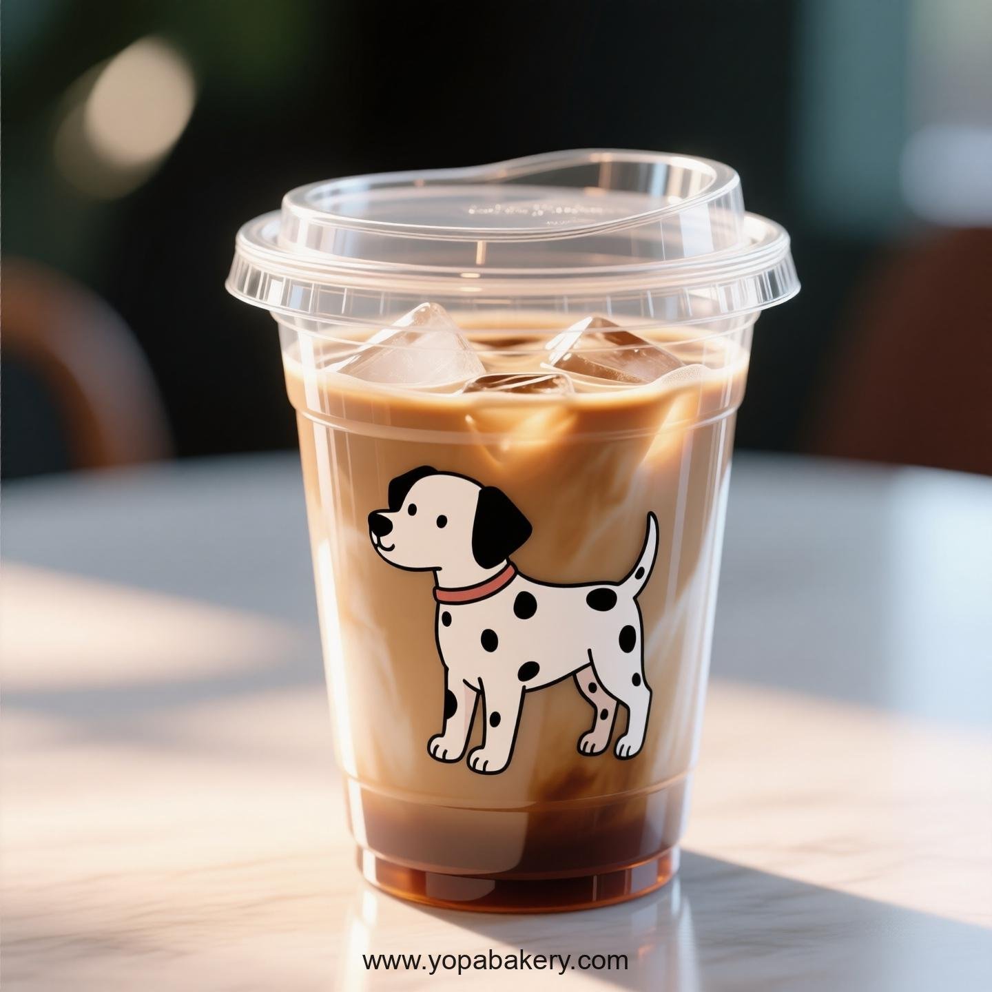Dalmatian Dog Themed Clear Plastic Cups - Disposable PP & PET Coffee Cups with Lids