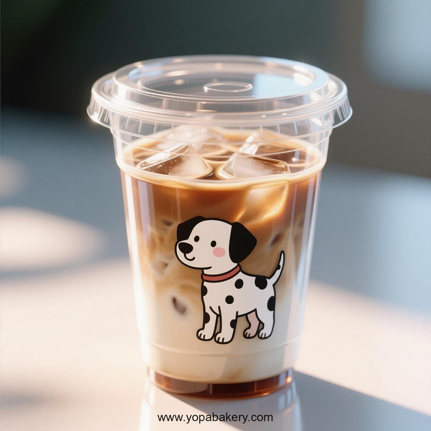 Dalmatian Dog Themed Clear Plastic Cups - Disposable PP & PET Coffee Cups with Lids