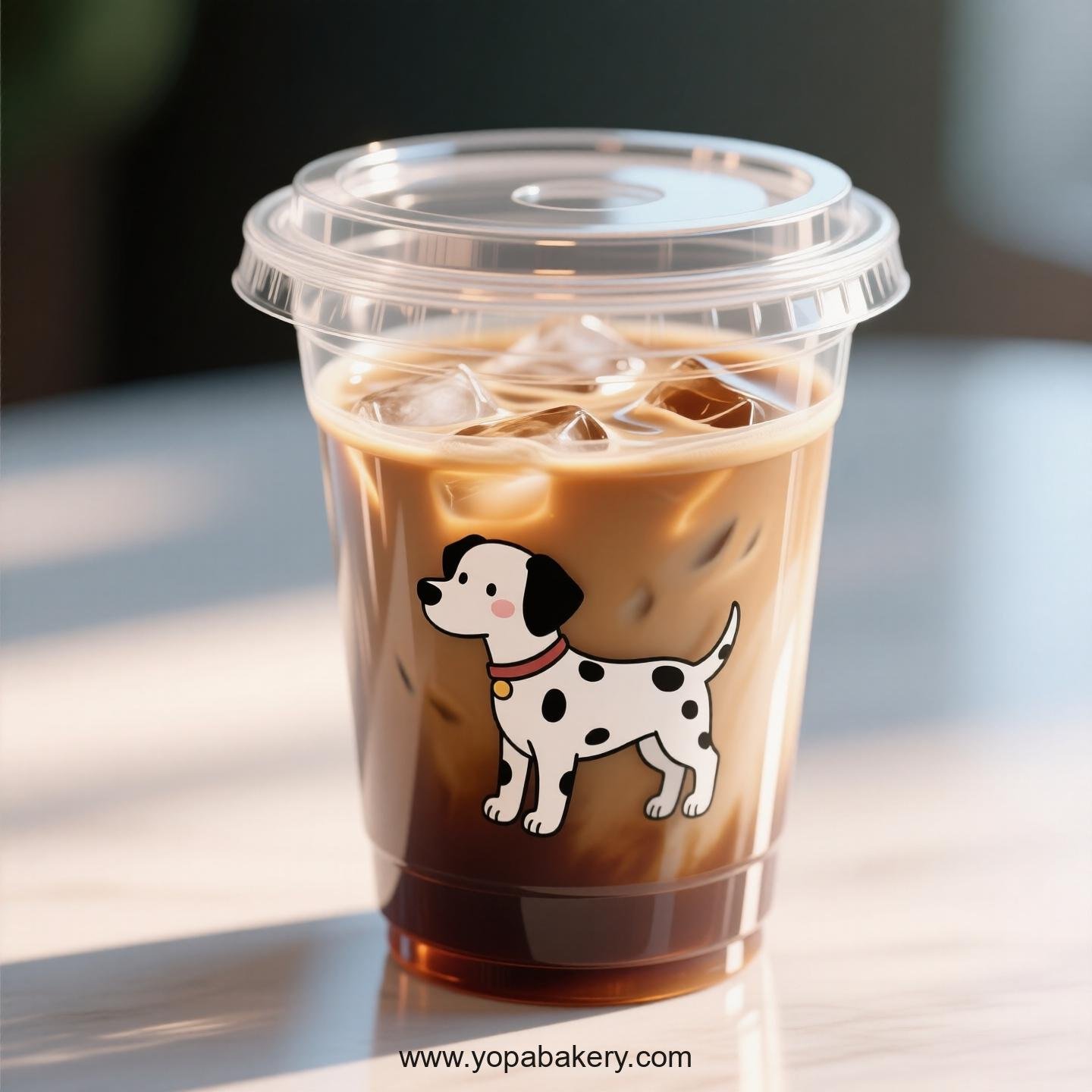 Dalmatian Dog Themed Clear Plastic Cups - Disposable PP & PET Coffee Cups with Lids
