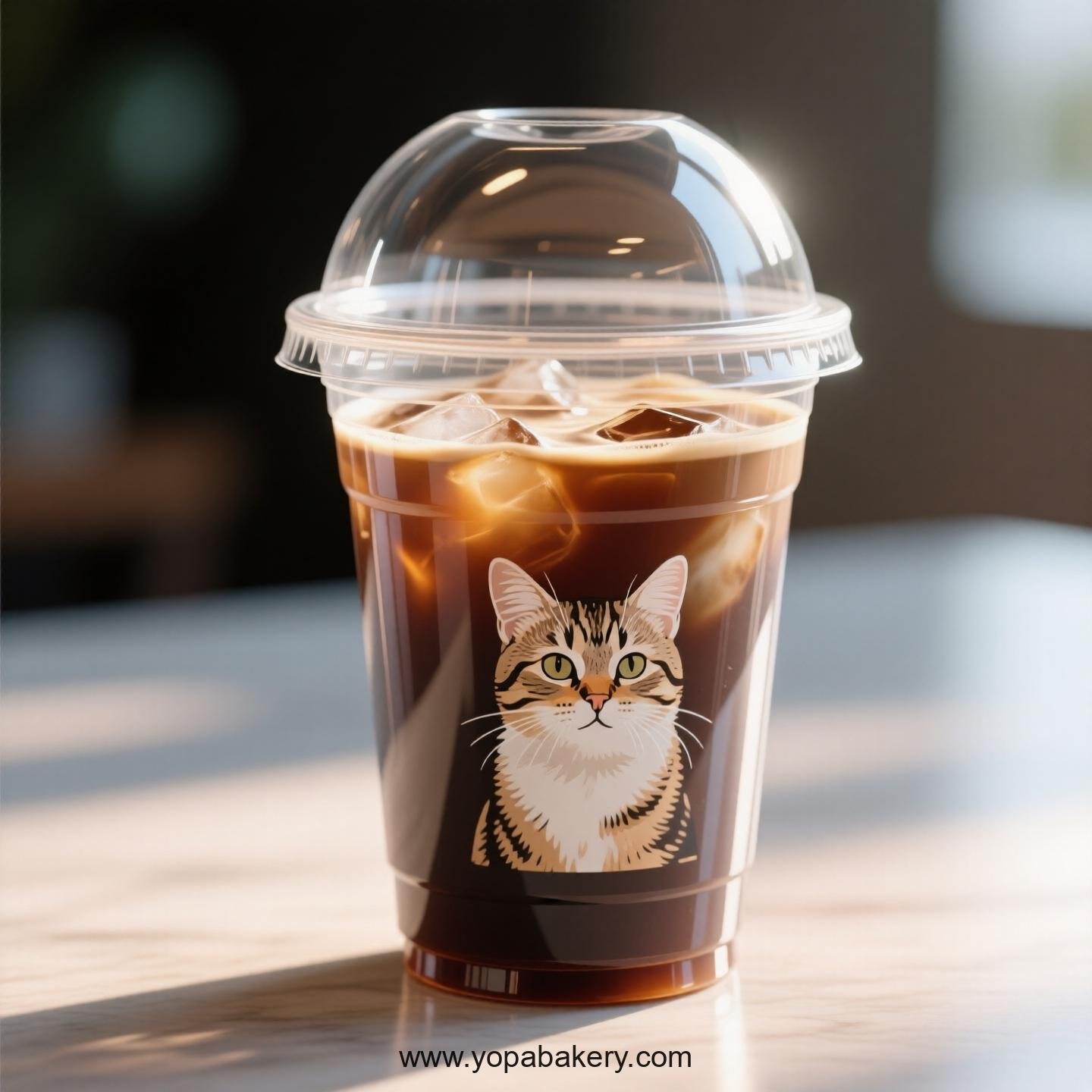Domestic shorthair cat Themed Clear Plastic Cups - Disposable PP & PET Coffee Cups with Lids