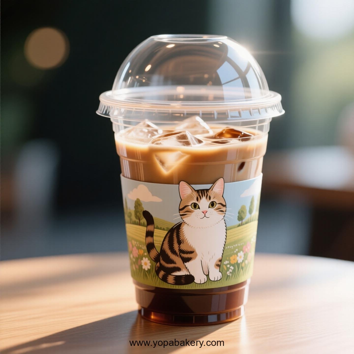 Domestic shorthair cat Themed Clear Plastic Cups - Disposable PP & PET Coffee Cups with Lids
