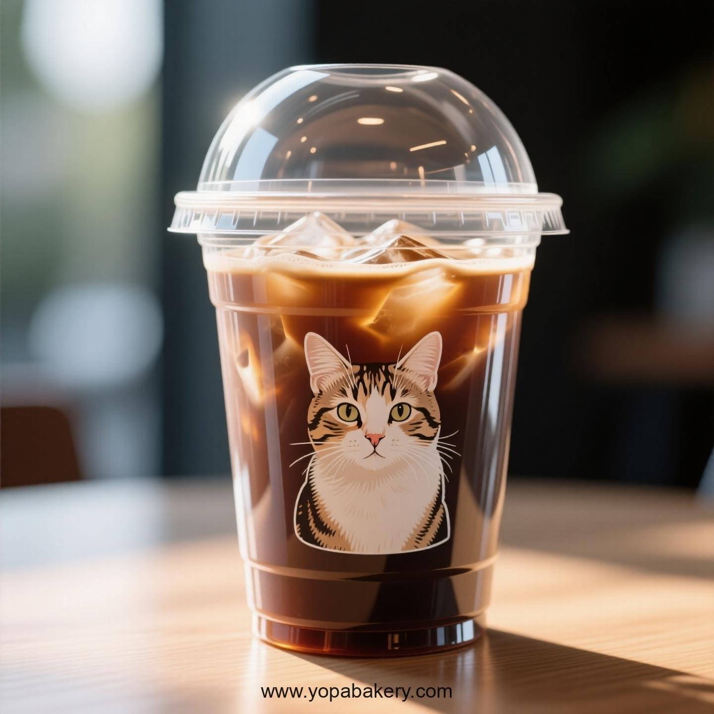 Domestic shorthair cat Themed Clear Plastic Cups - Disposable PP & PET Coffee Cups with Lids