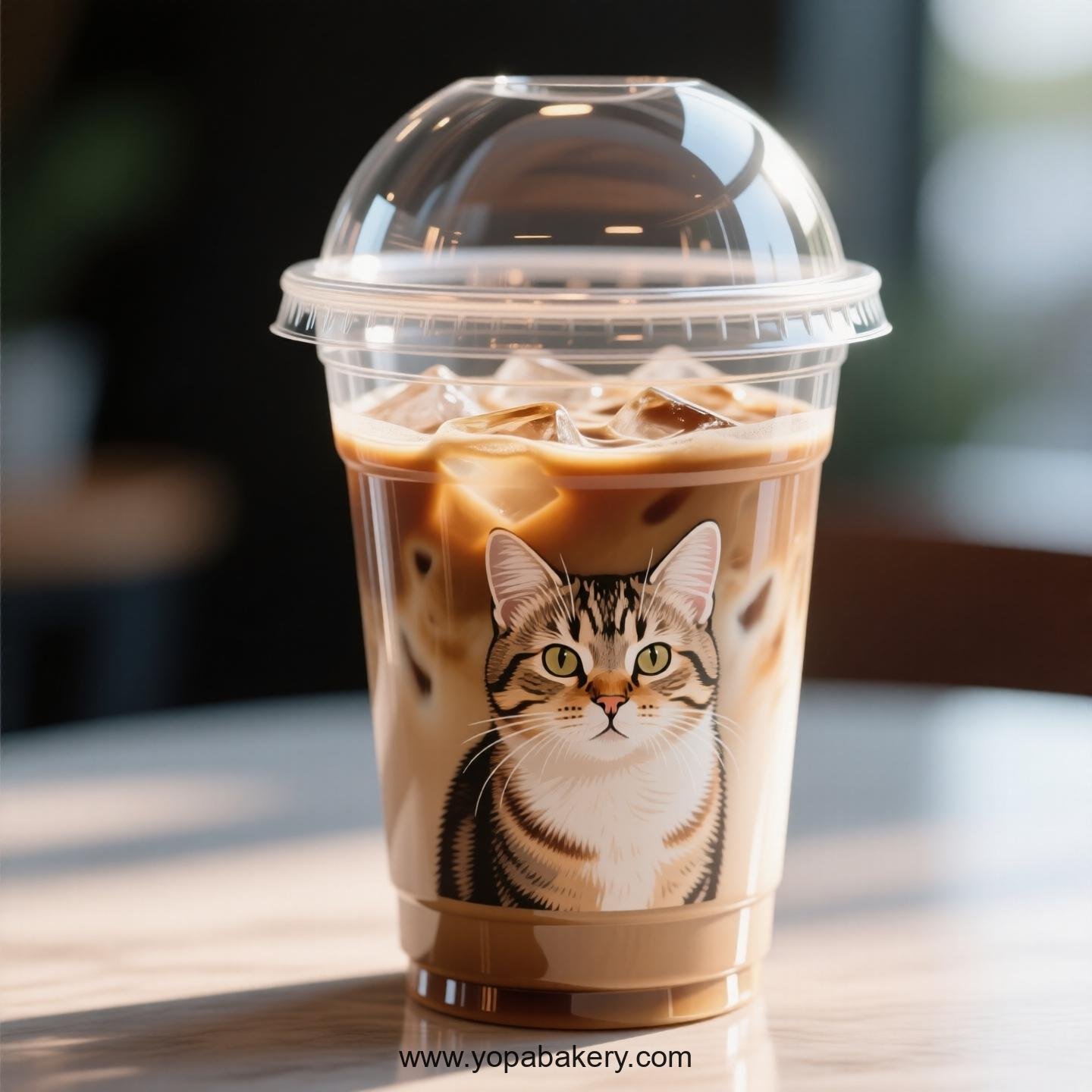 Domestic shorthair cat Themed Clear Plastic Cups - Disposable PP & PET Coffee Cups with Lids