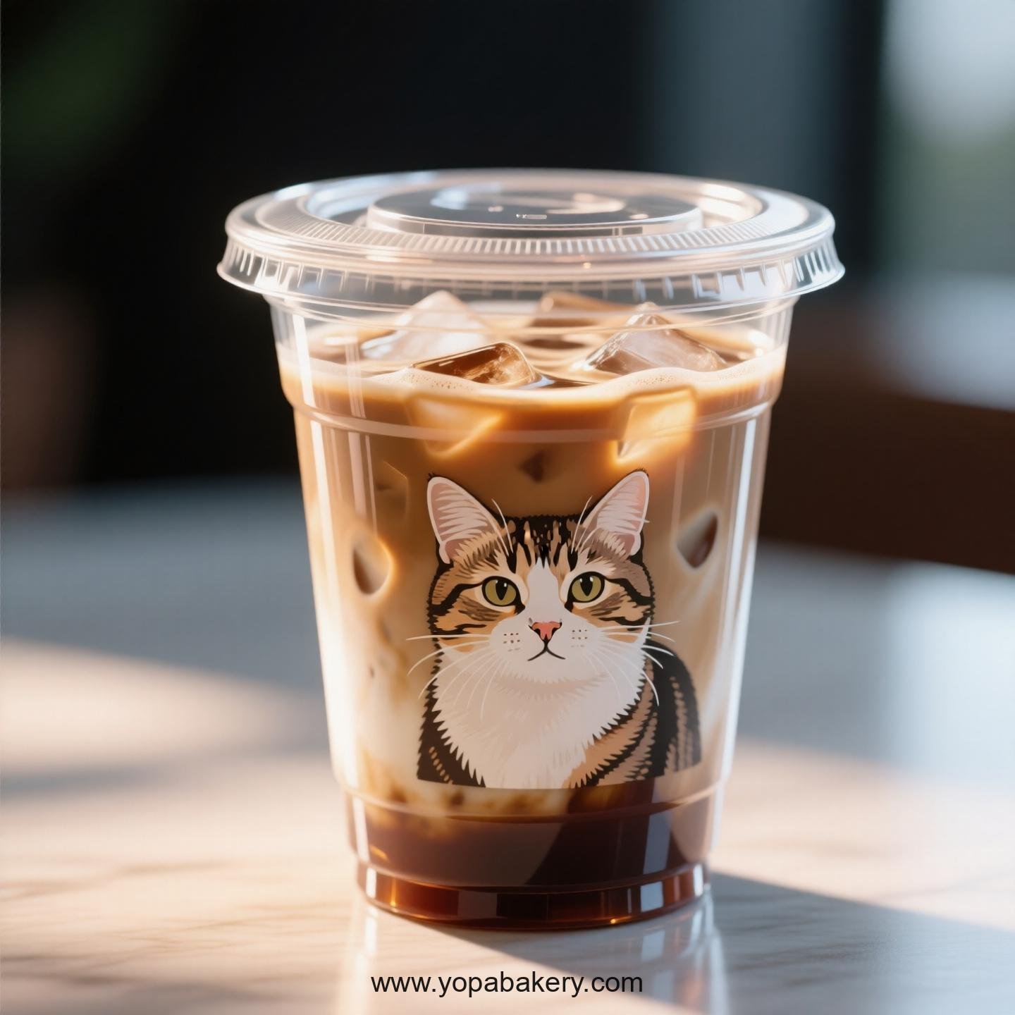 Domestic shorthair cat Themed Clear Plastic Cups - Disposable PP & PET Coffee Cups with Lids