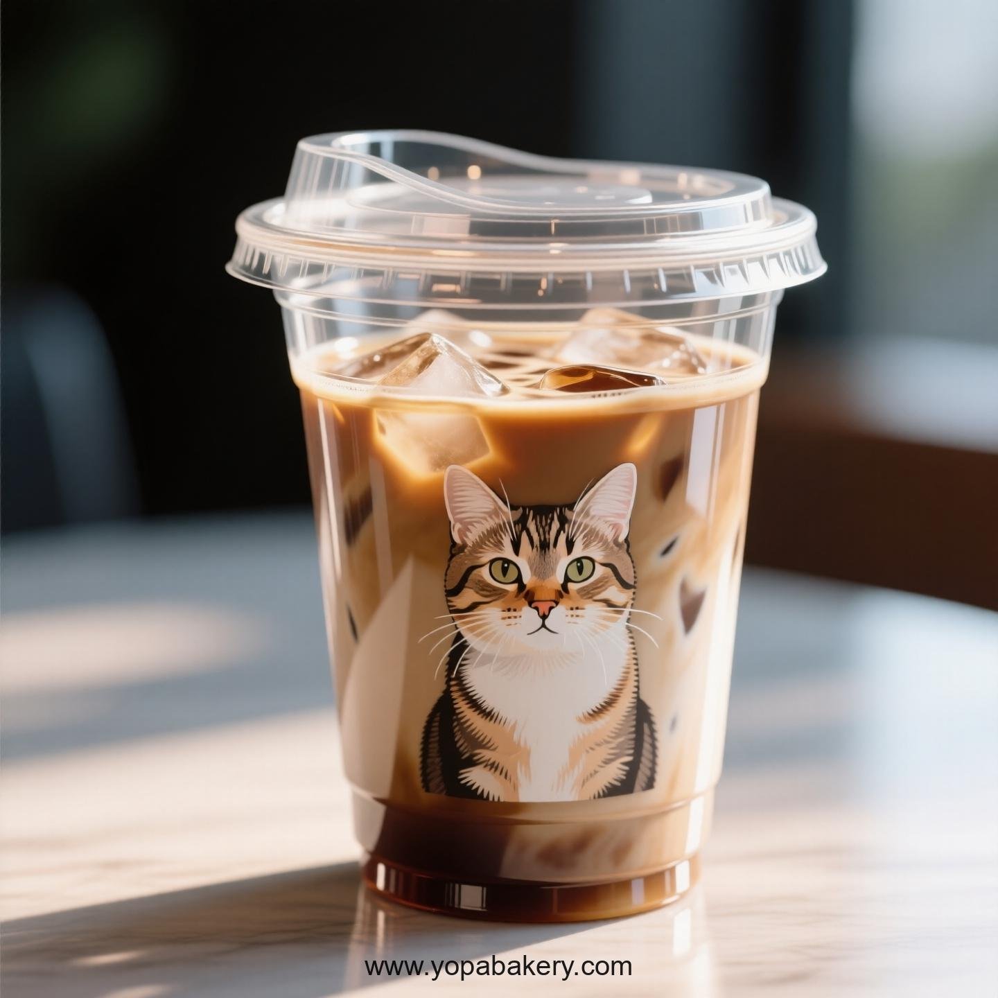 Domestic shorthair cat Themed Clear Plastic Cups - Disposable PP & PET Coffee Cups with Lids