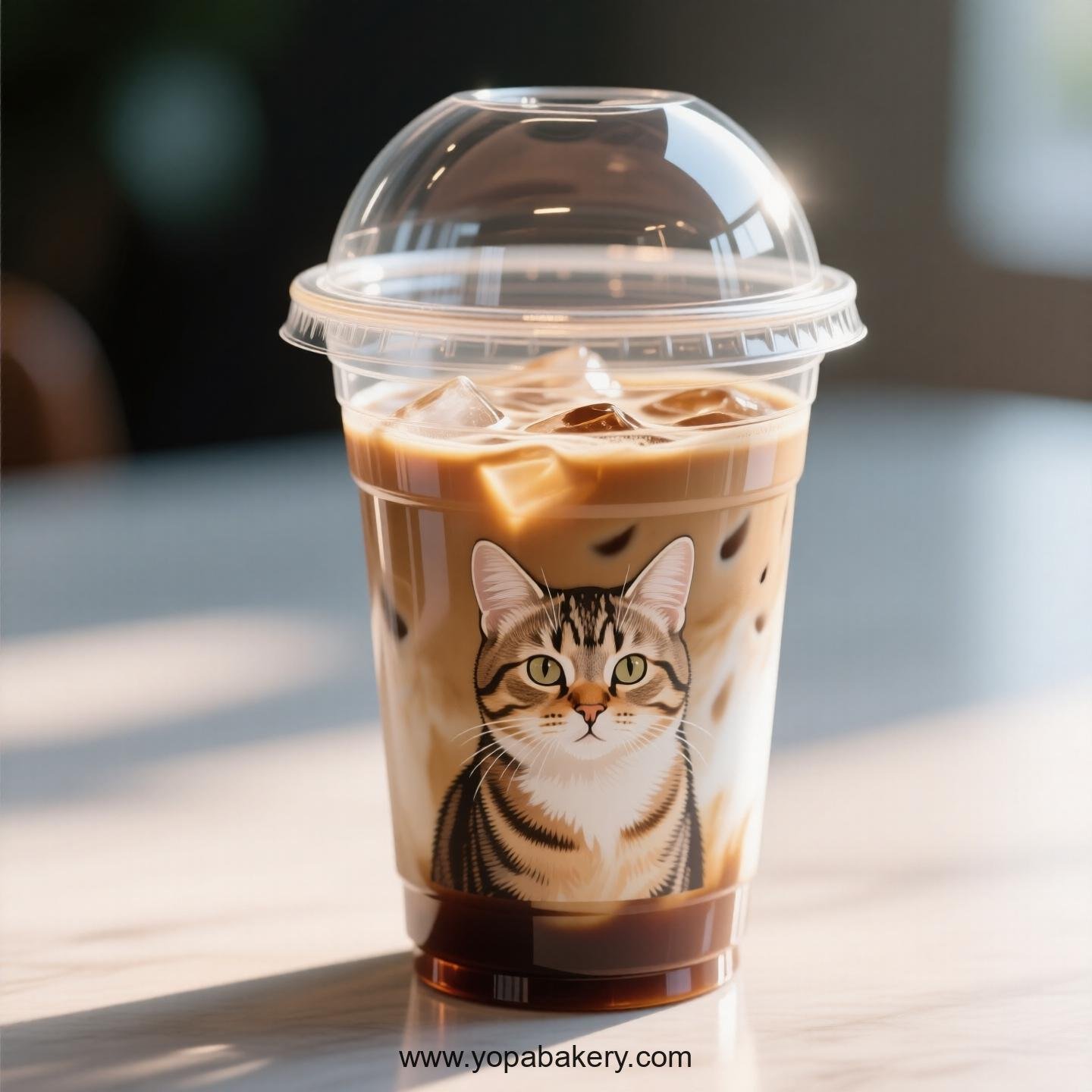 Domestic shorthair cat Themed Clear Plastic Cups - Disposable PP & PET Coffee Cups with Lids