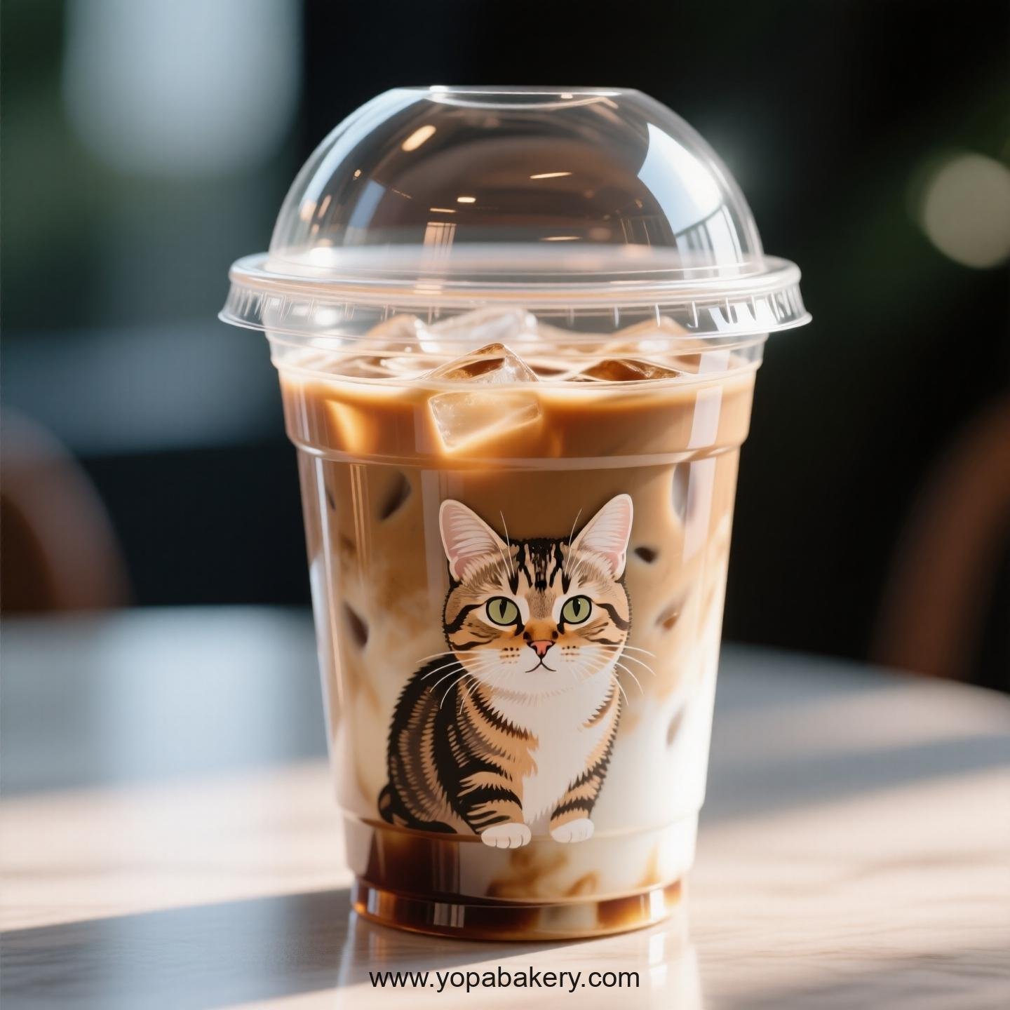 Domestic shorthair cat Themed Clear Plastic Cups - Disposable PP & PET Coffee Cups with Lids