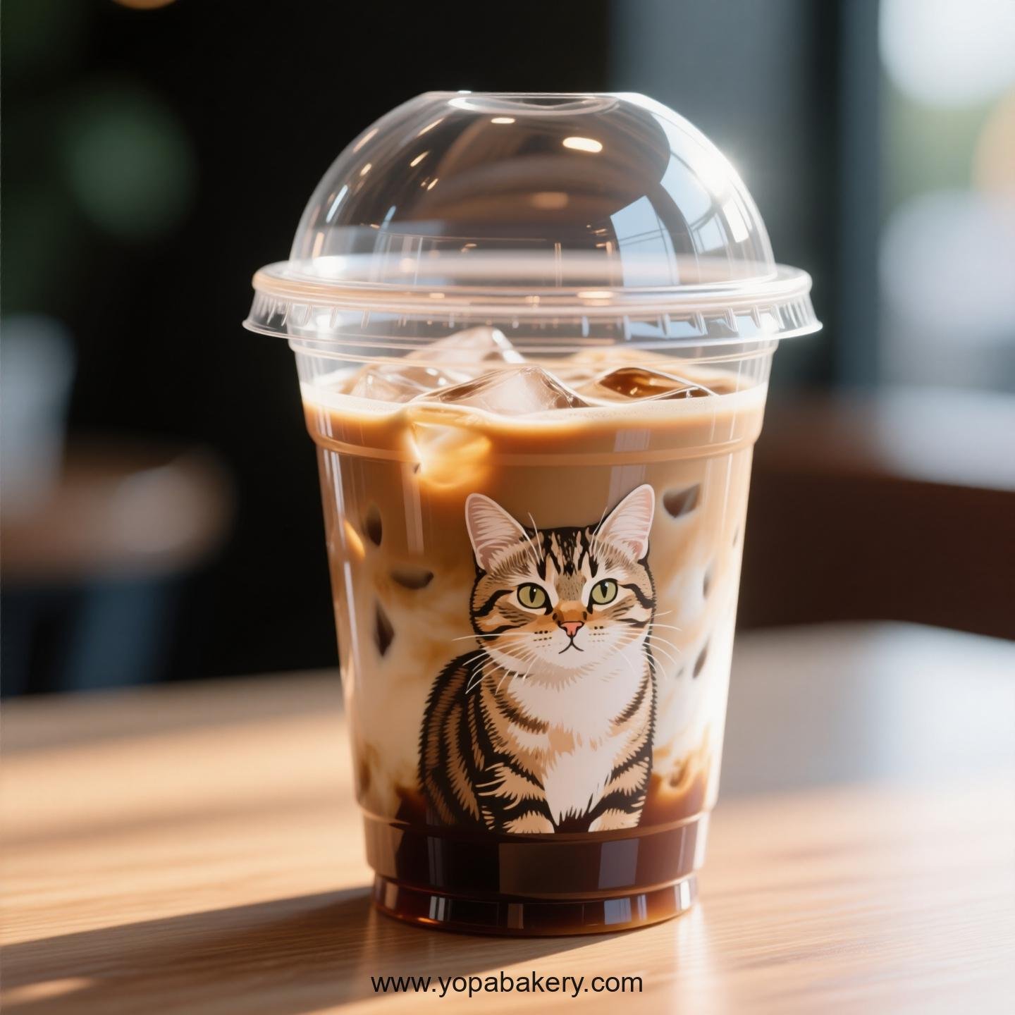 Domestic shorthair cat Themed Clear Plastic Cups - Disposable PP & PET Coffee Cups with Lids
