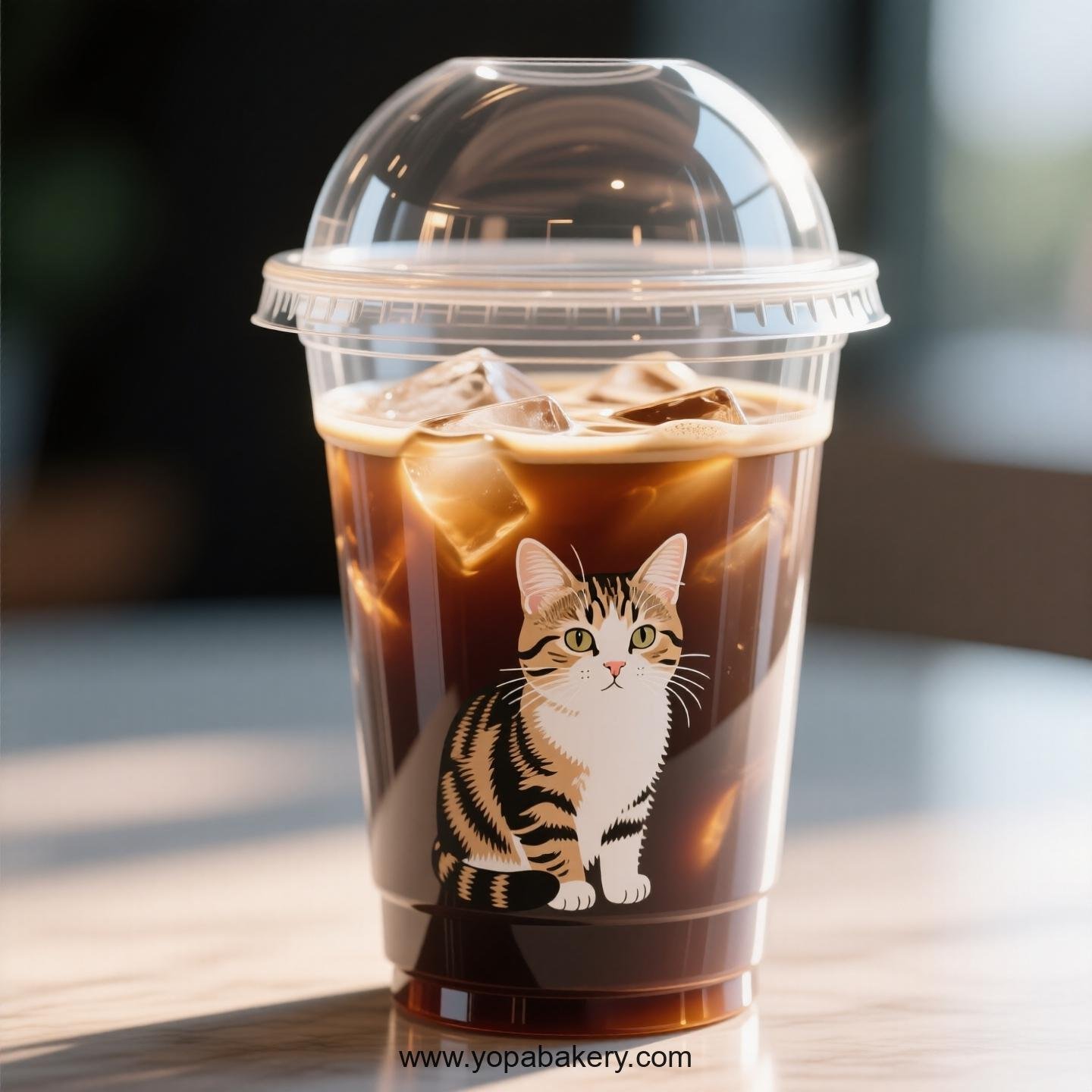Domestic shorthair cat Themed Clear Plastic Cups - Disposable PP & PET Coffee Cups with Lids Domestic shorthair cat Themed Clear Plastic Cups - Disposable PP & PET Coffee Cups with Lids