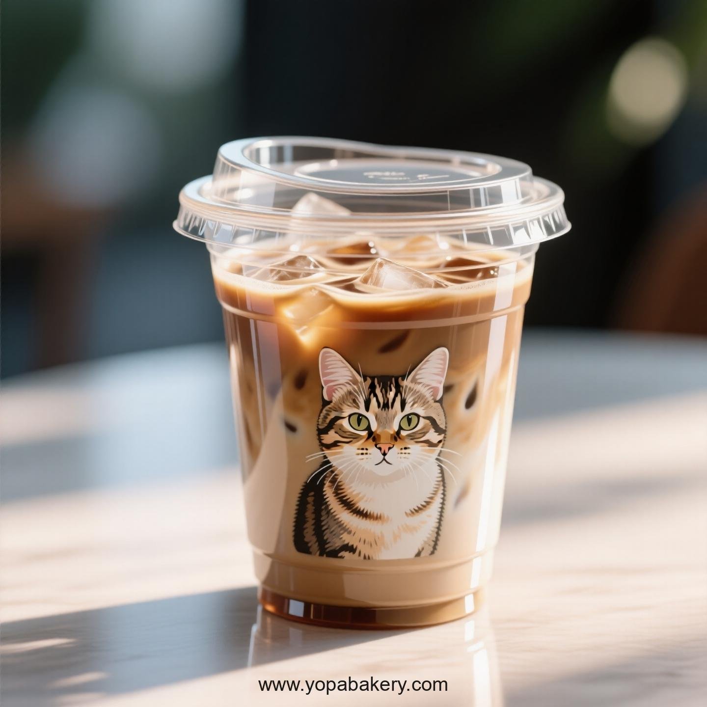 Domestic shorthair cat Themed Clear Plastic Cups - Disposable PP & PET Coffee Cups with Lids