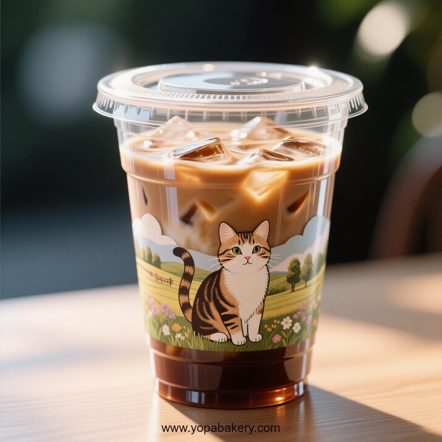 Domestic shorthair cat Themed Clear Plastic Cups - Disposable PP & PET Coffee Cups with Lids