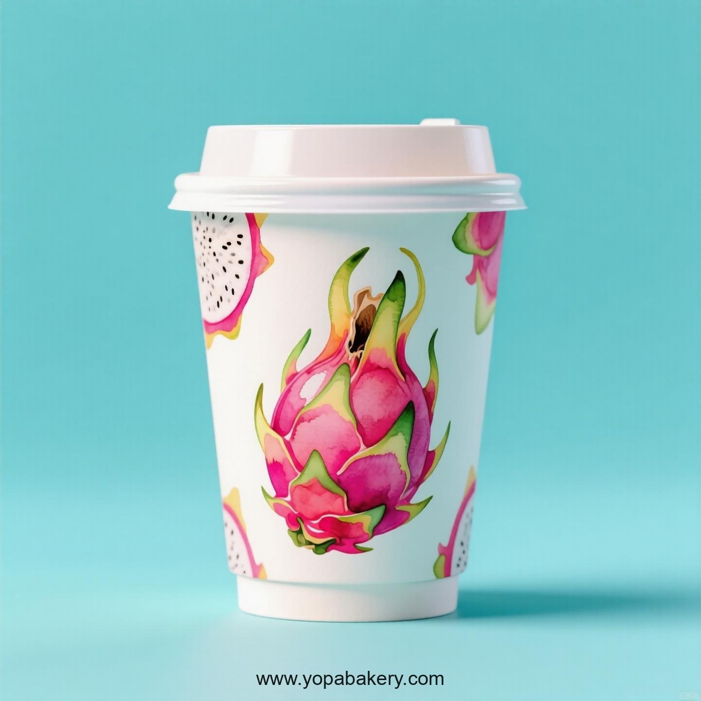Dragon Fruit Design Paper Coffee Cups Factory: 4-24 oz Custom Logo Dragon Fruit Design Paper Coffee Cups Factory: 4-24 oz Custom Logo